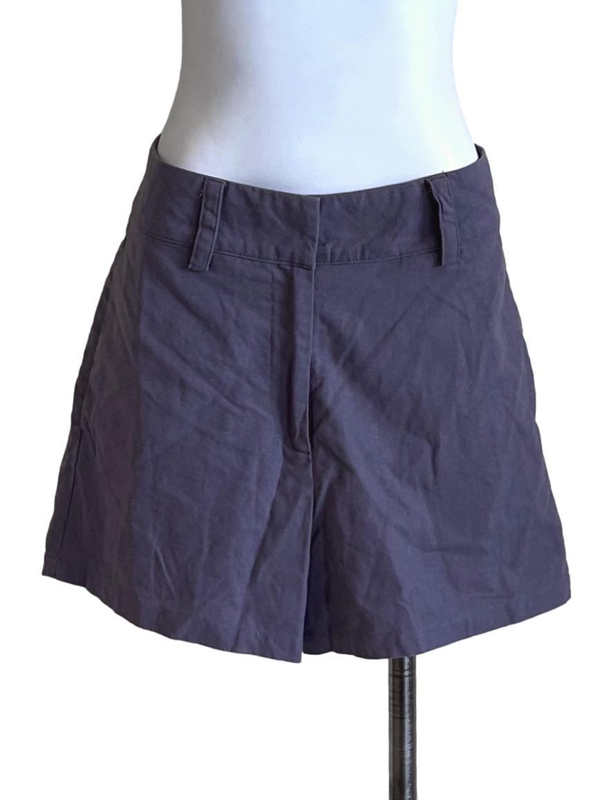 Mauve Purple Linen Short Pants LB
