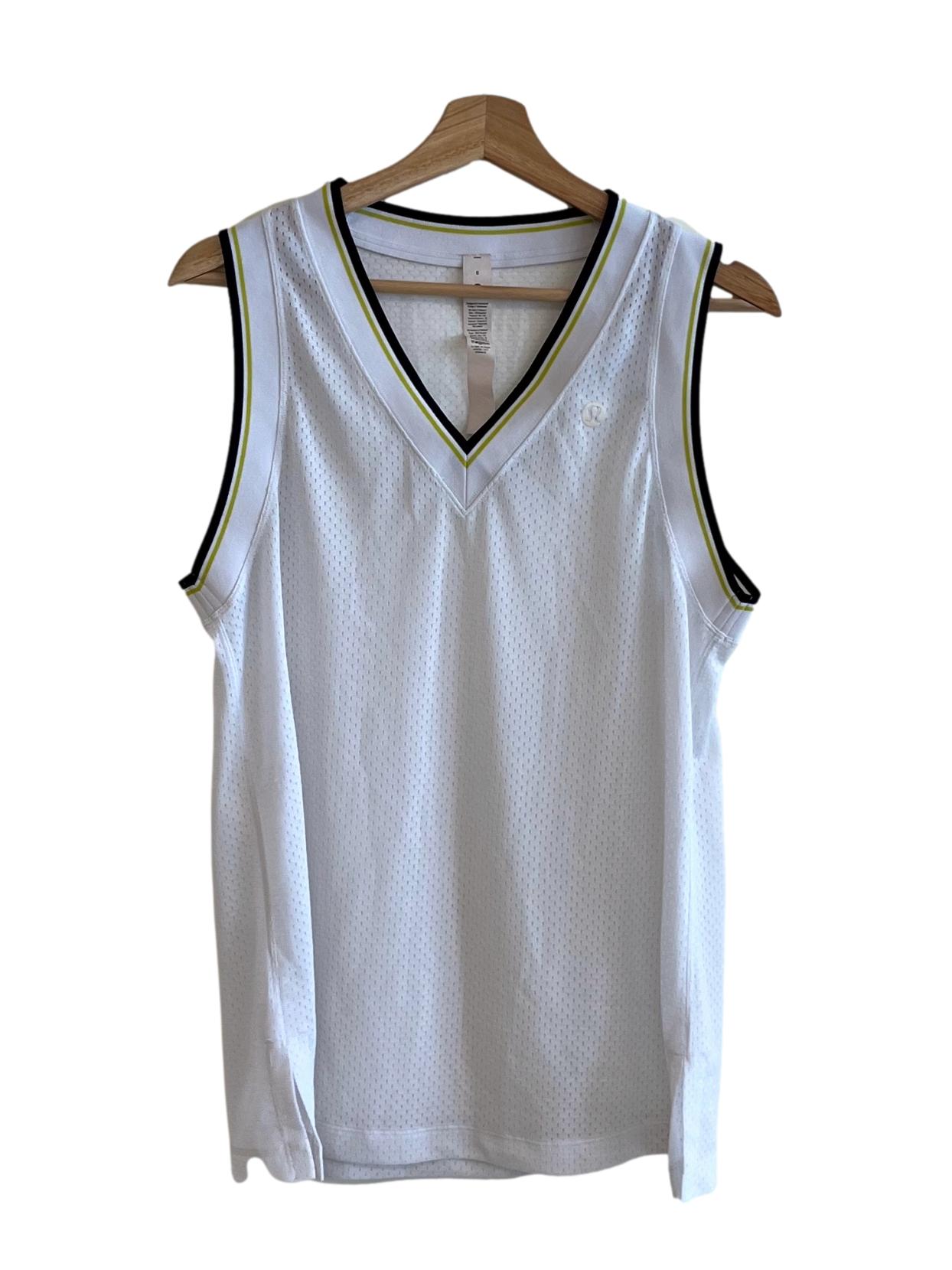 White V-Neckline Sheer Tank Top