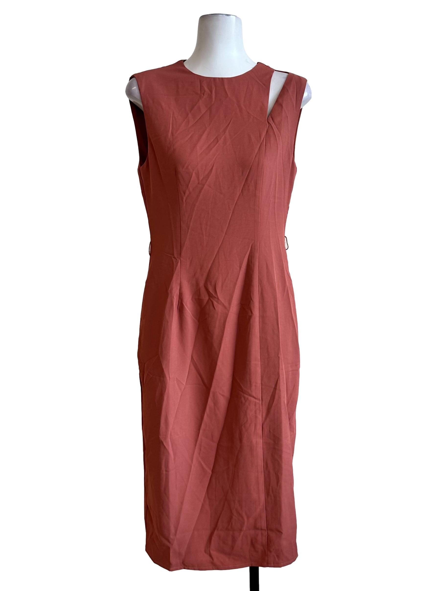 Orange Brown Sheath Dress