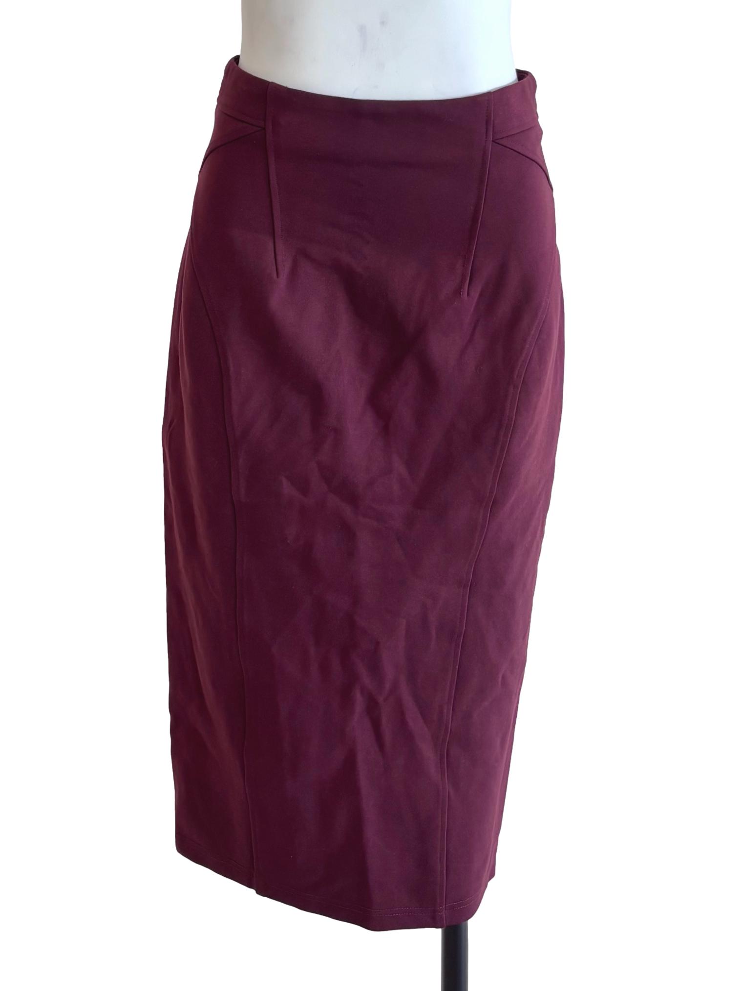 Burgundy Red Midi Tube Skirt