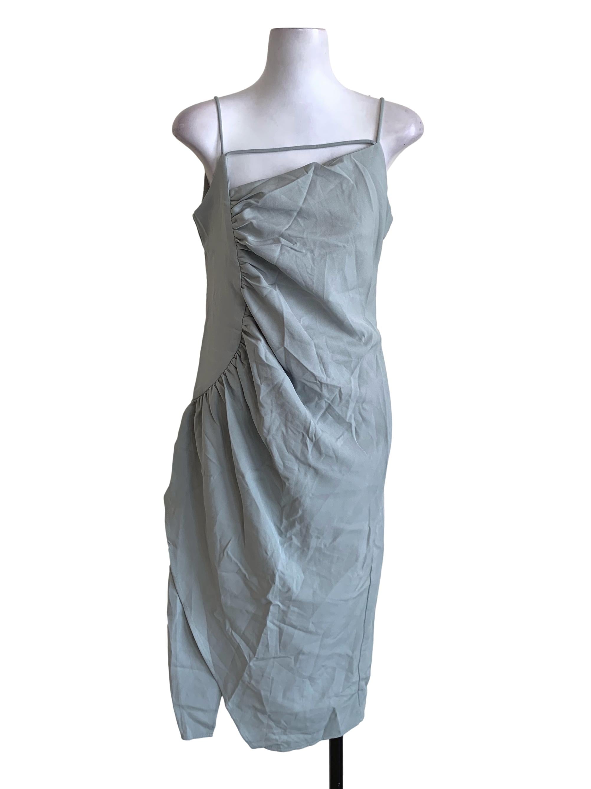 Teal Spaghetti Strap Sheath Dress