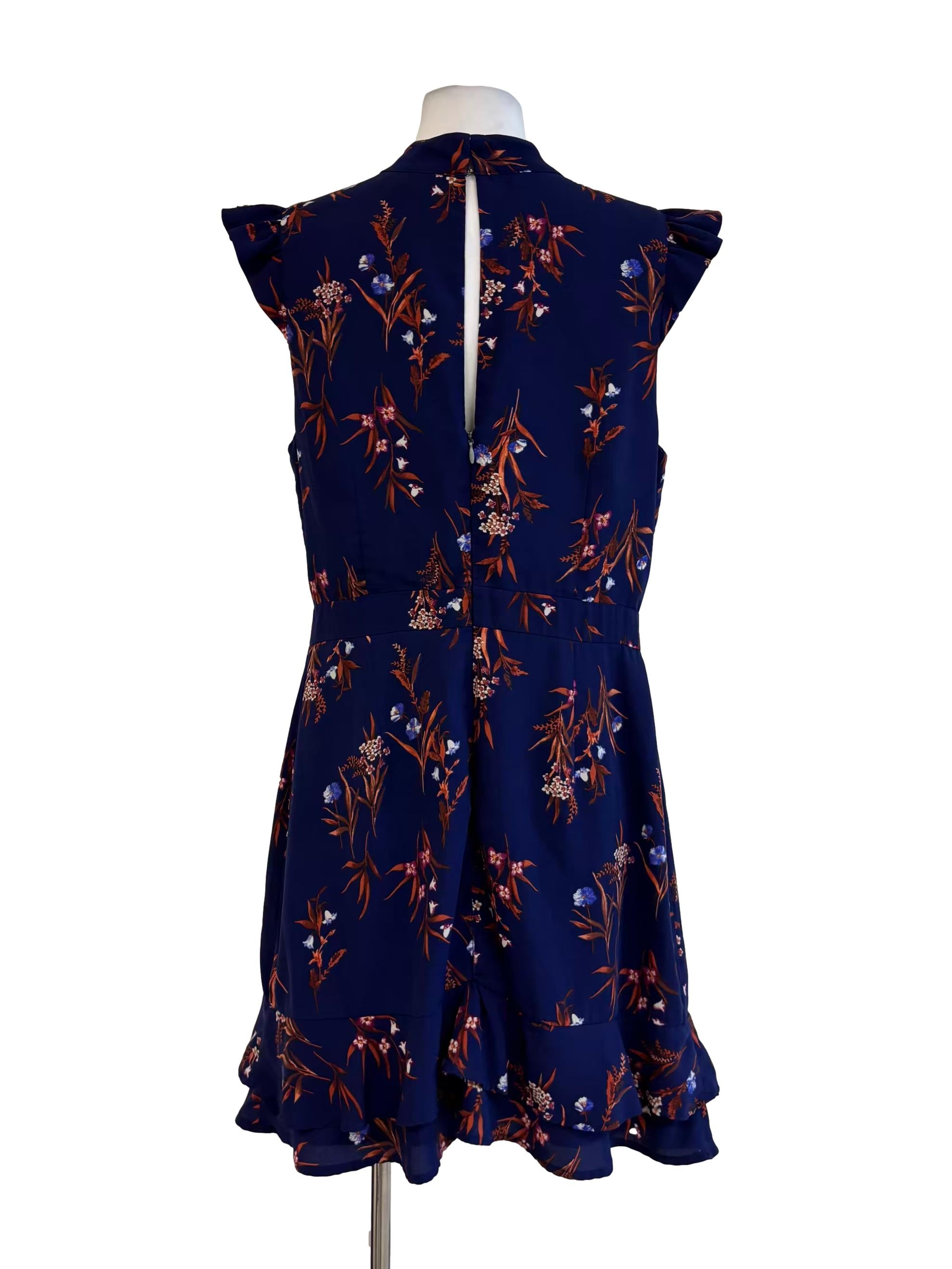 Egyptian Blue Ruffle Sleeveless Dress