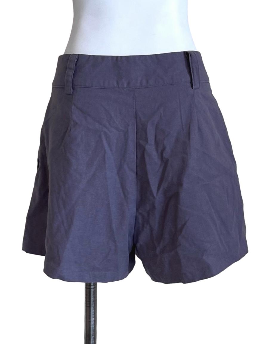 Mauve Purple Linen Short Pants LB