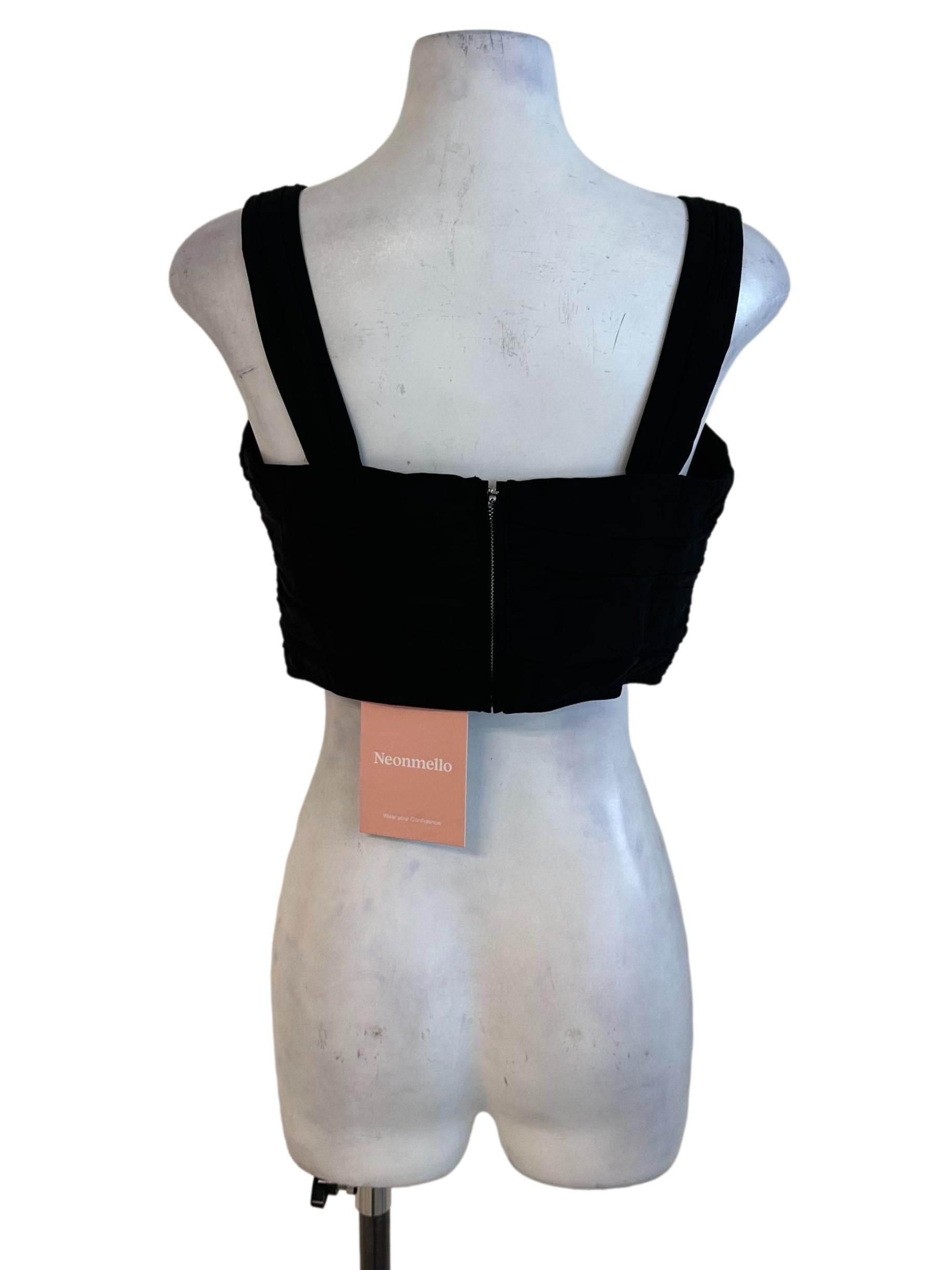 Onyx Black Sweetheart Pleated Top