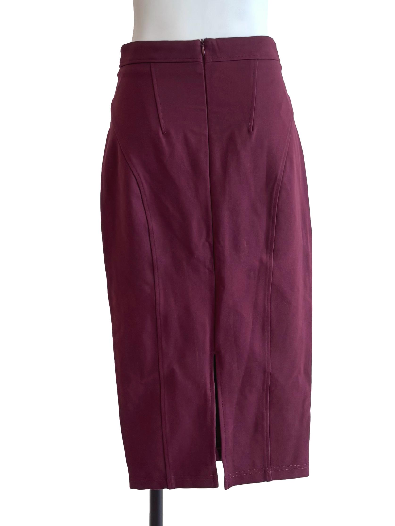 Burgundy Red Midi Tube Skirt