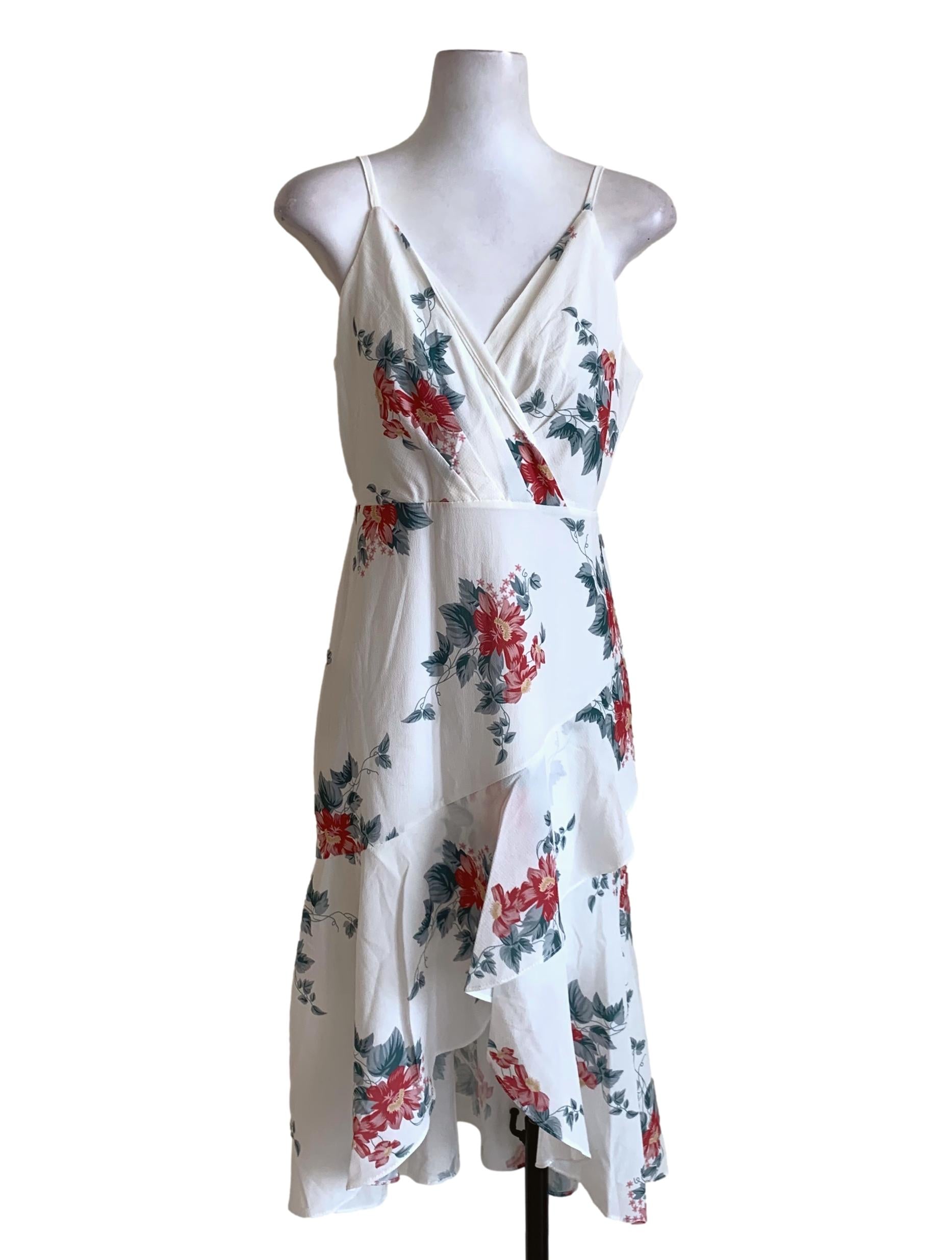 White Floral A-Line Dress