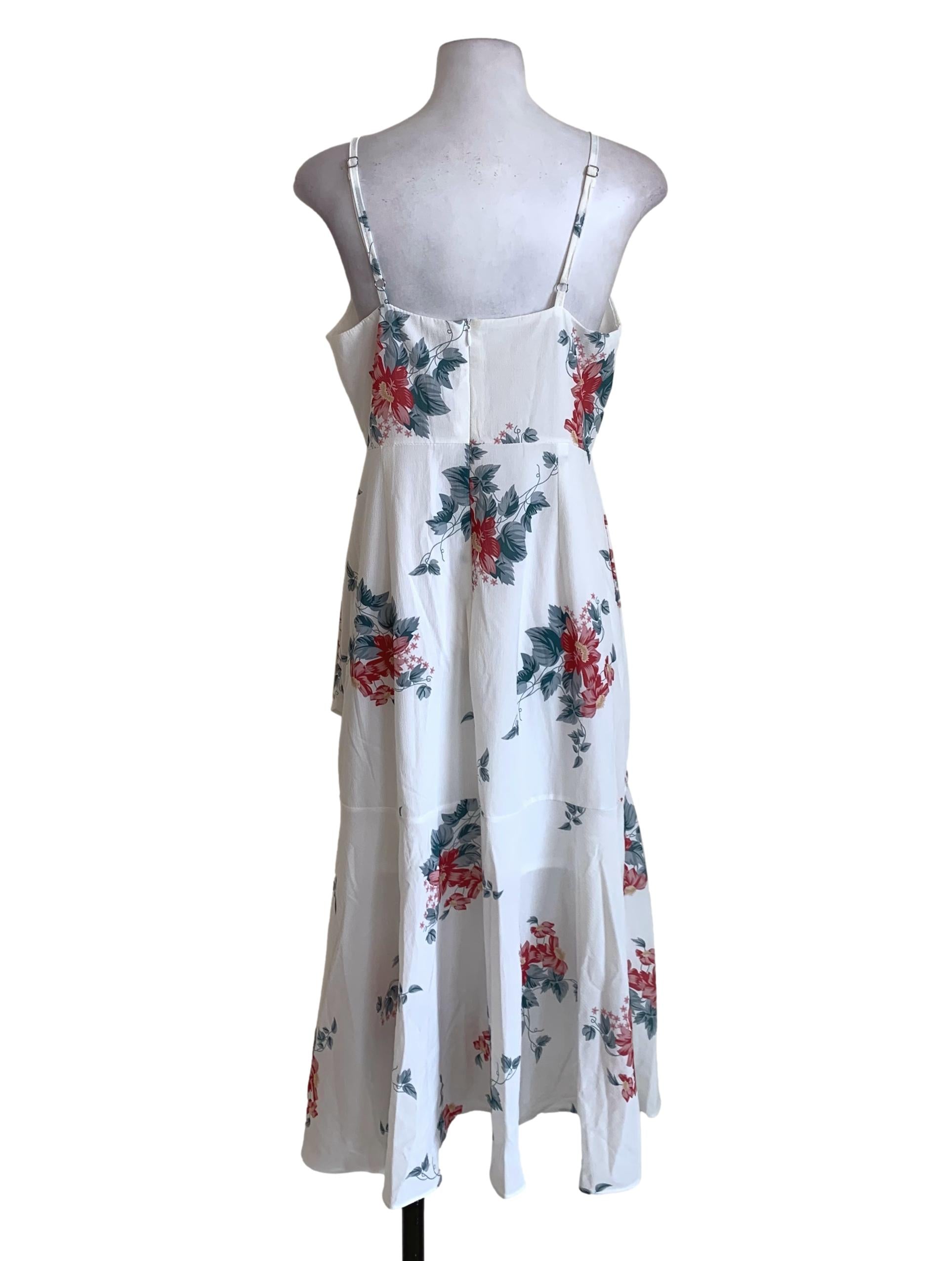 White Floral A-Line Dress