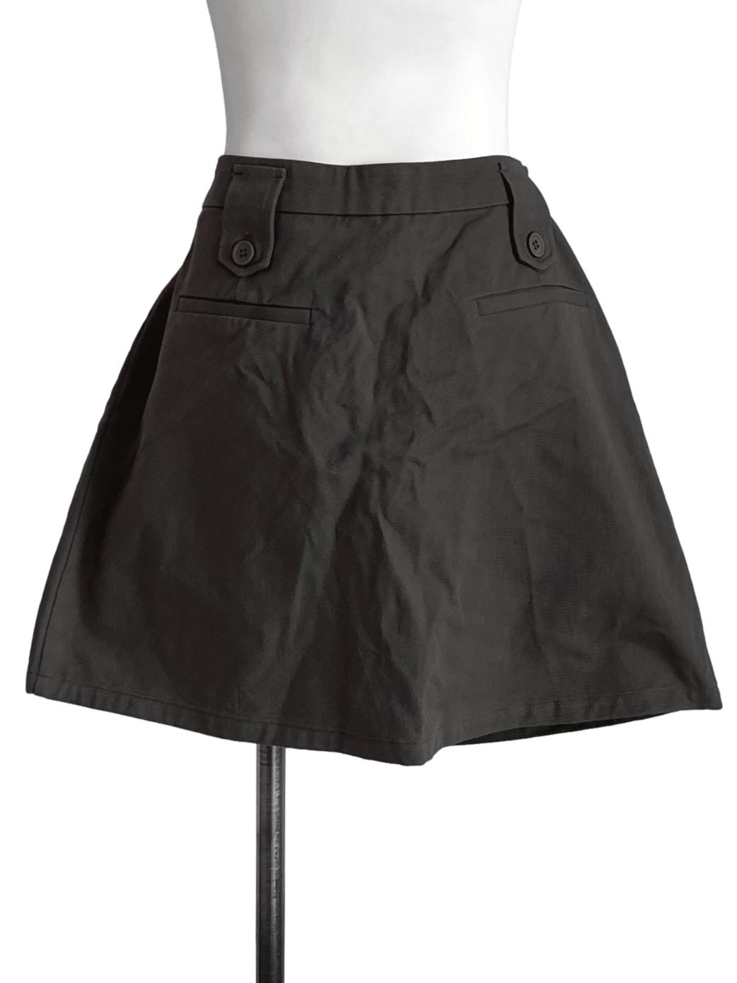 Moss Green Pocket A-Line Skirt YHF
