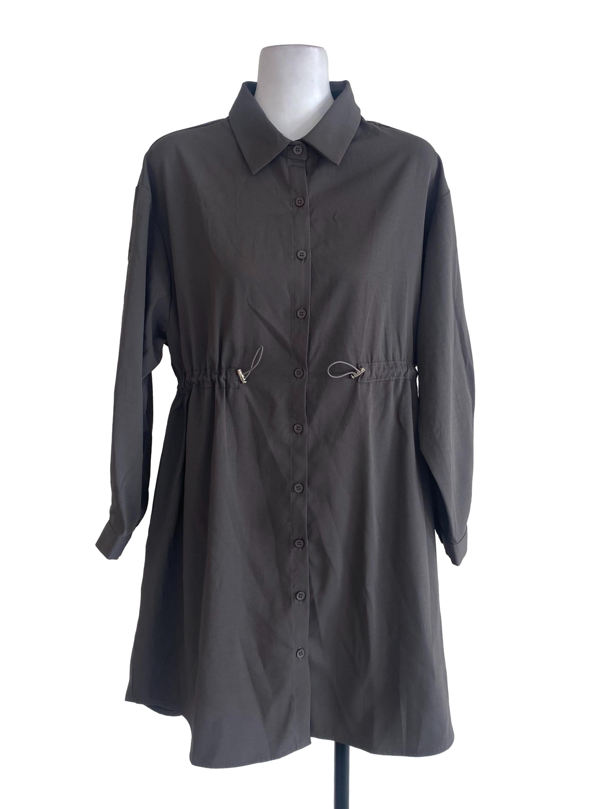 Ash Grey Button Down Dress