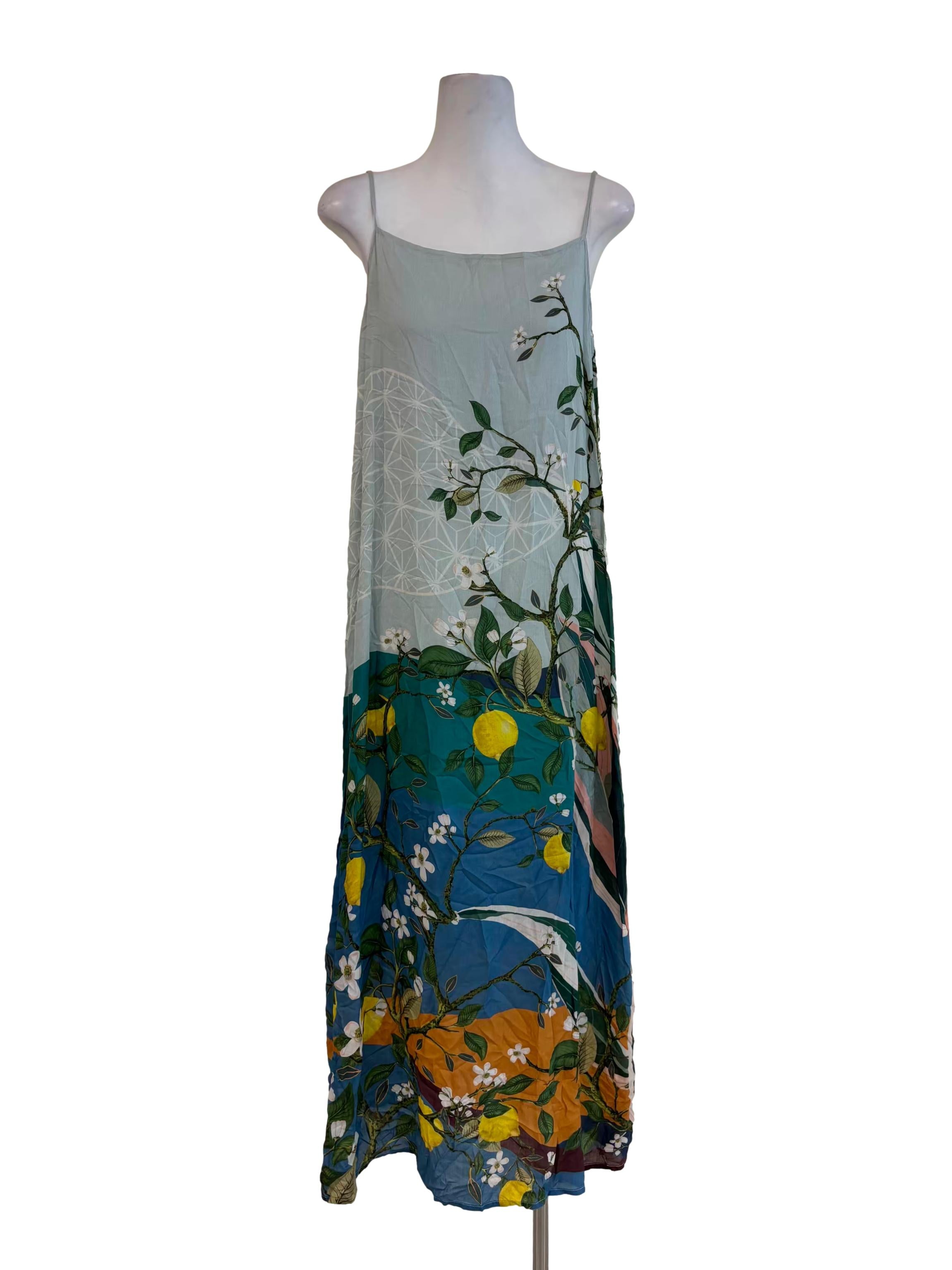 Mint Green Printed Slip Dress