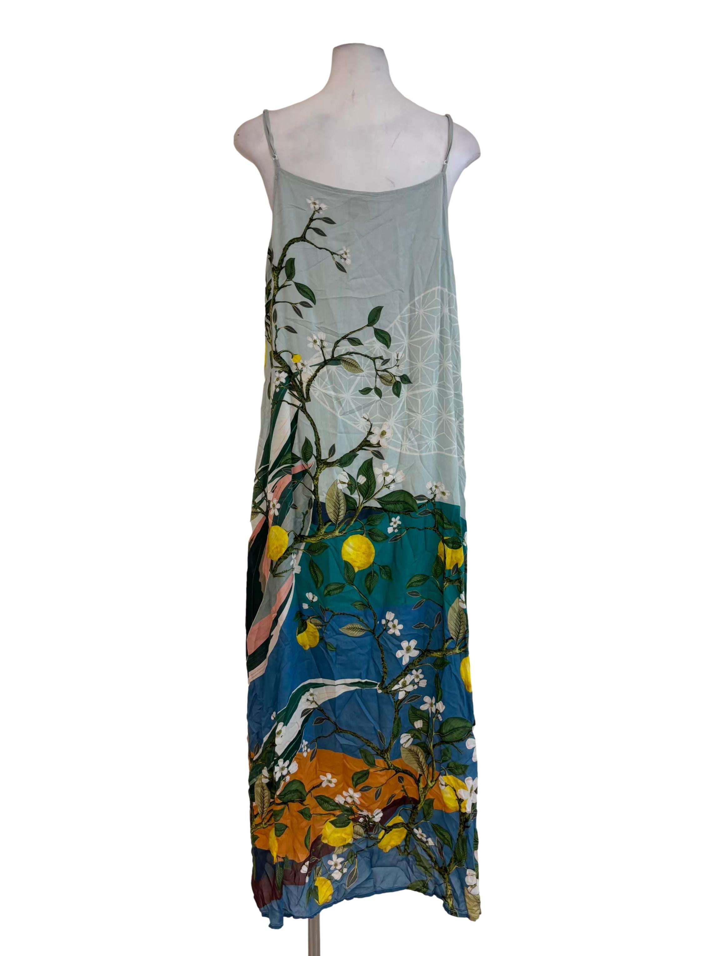 Mint Green Printed Slip Dress