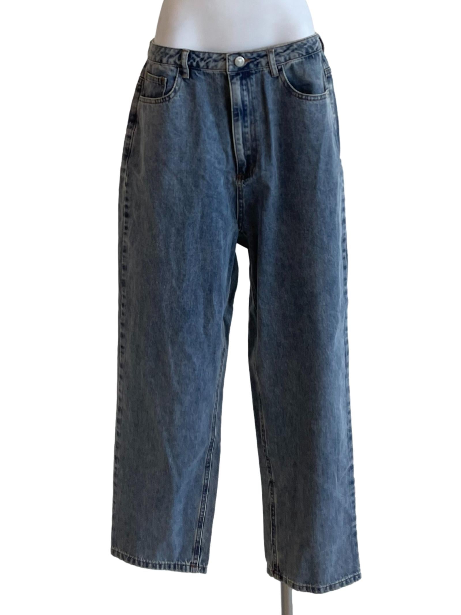 Ash Blue Straight Baggy Jeans