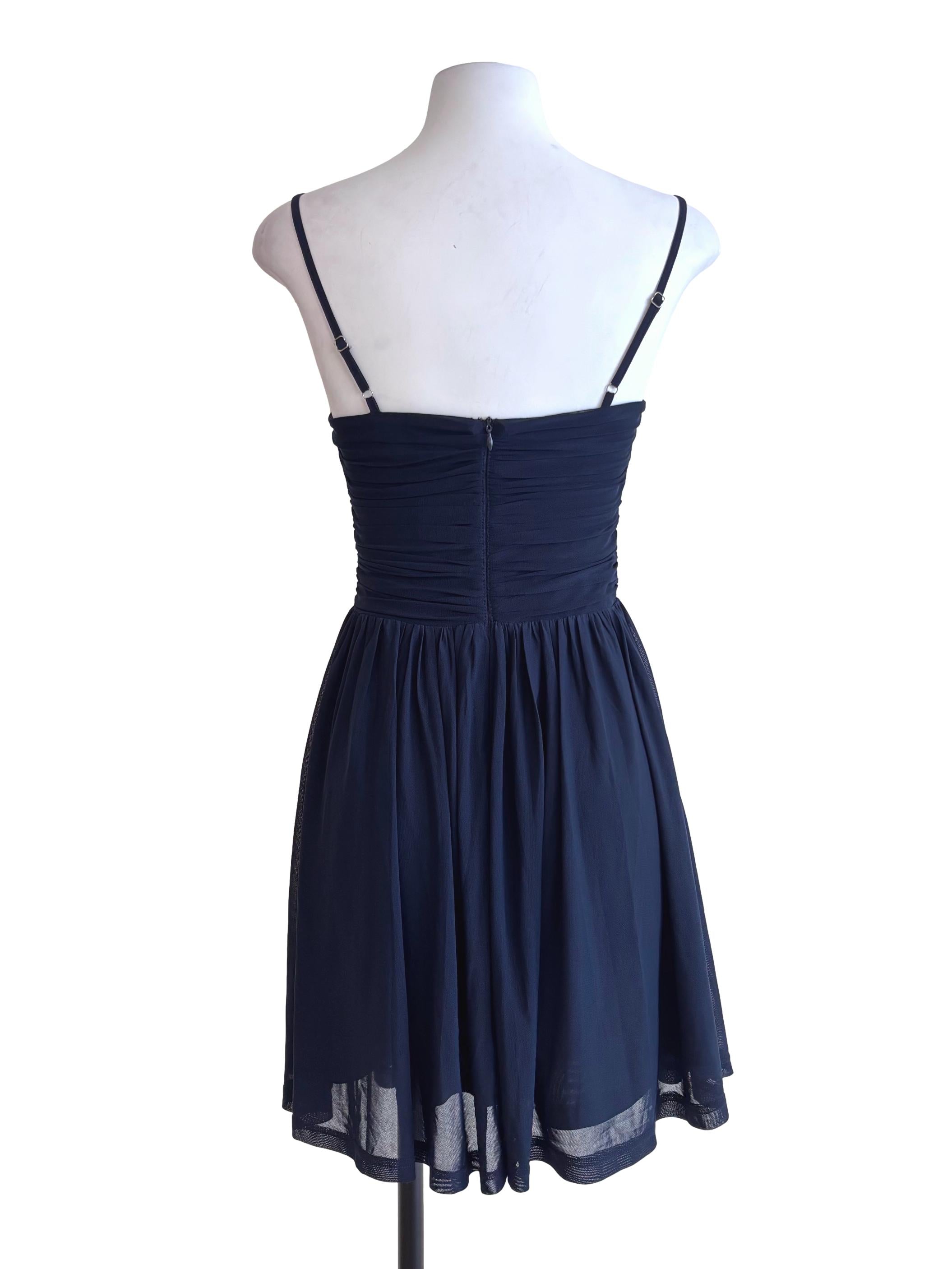 Midnight Blue Mesh Mini Dress