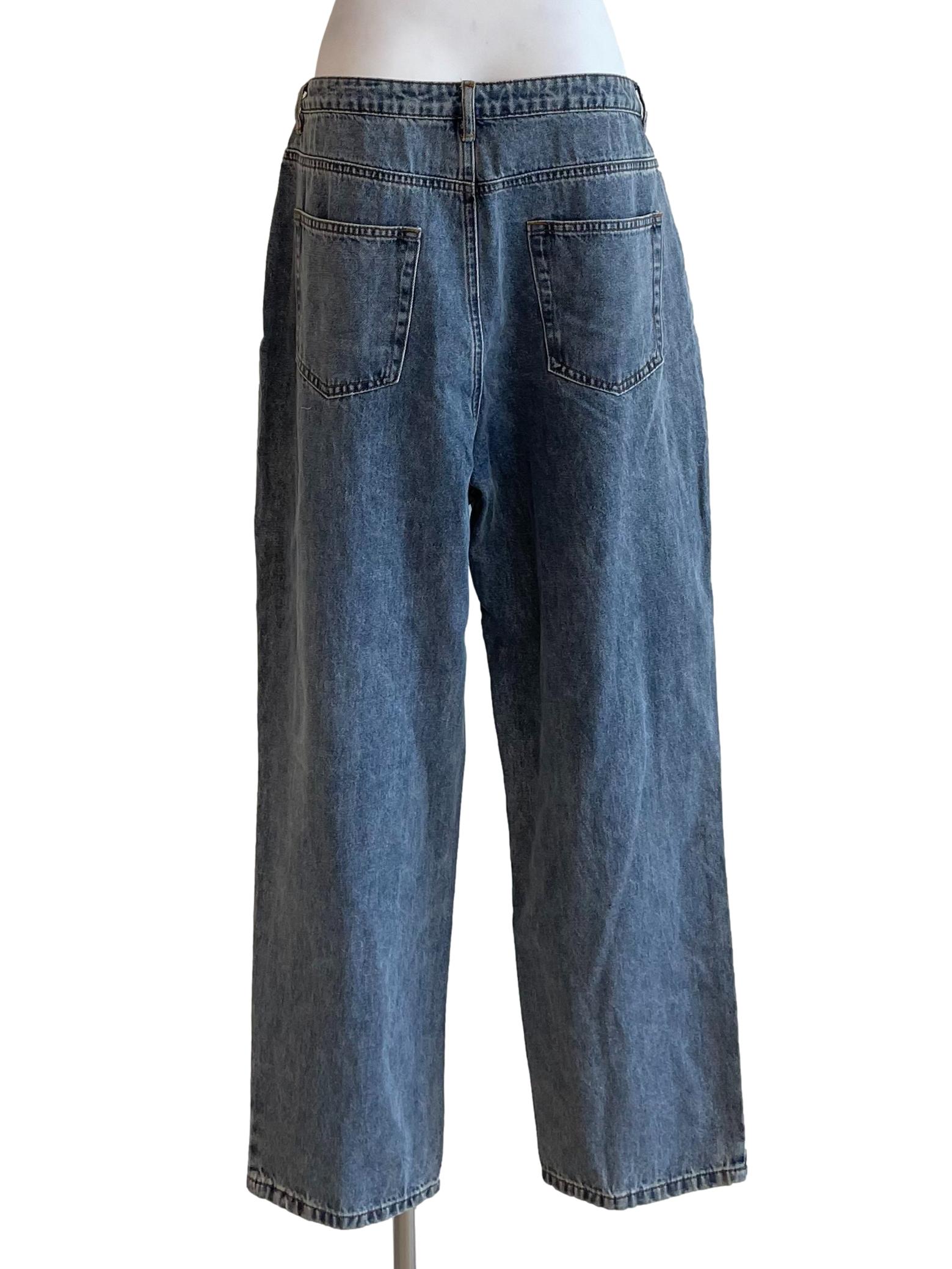 Ash Blue Straight Baggy Jeans