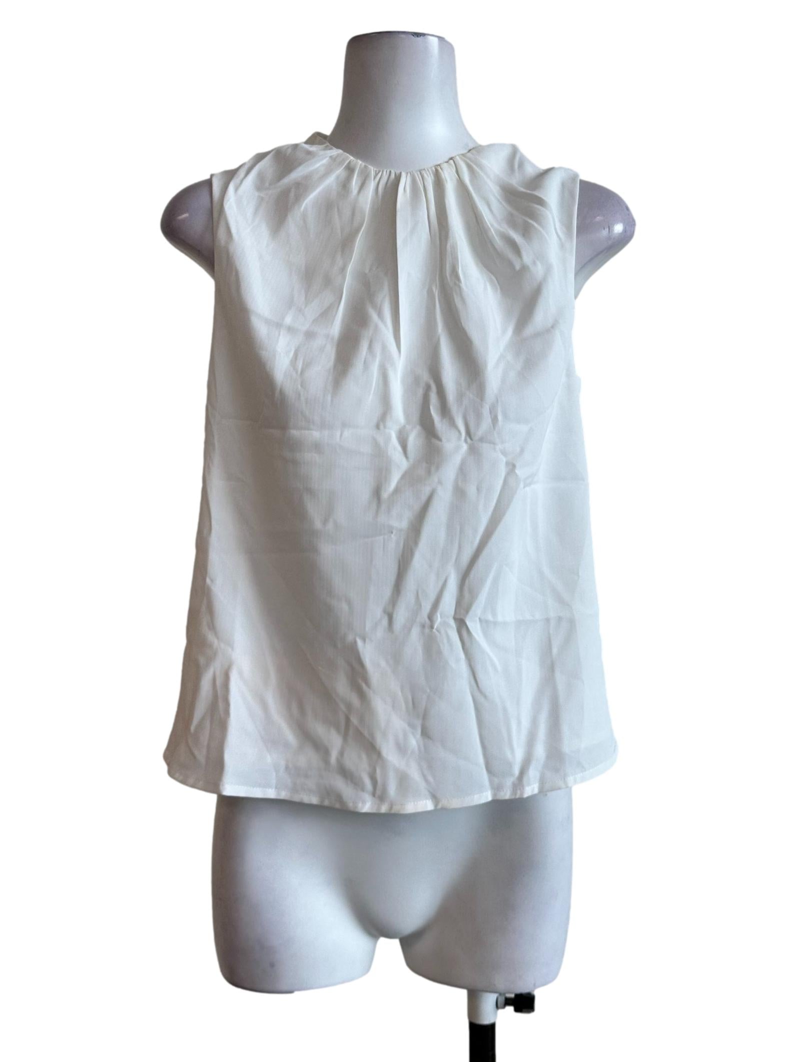 Daisy White Sleeveless Top