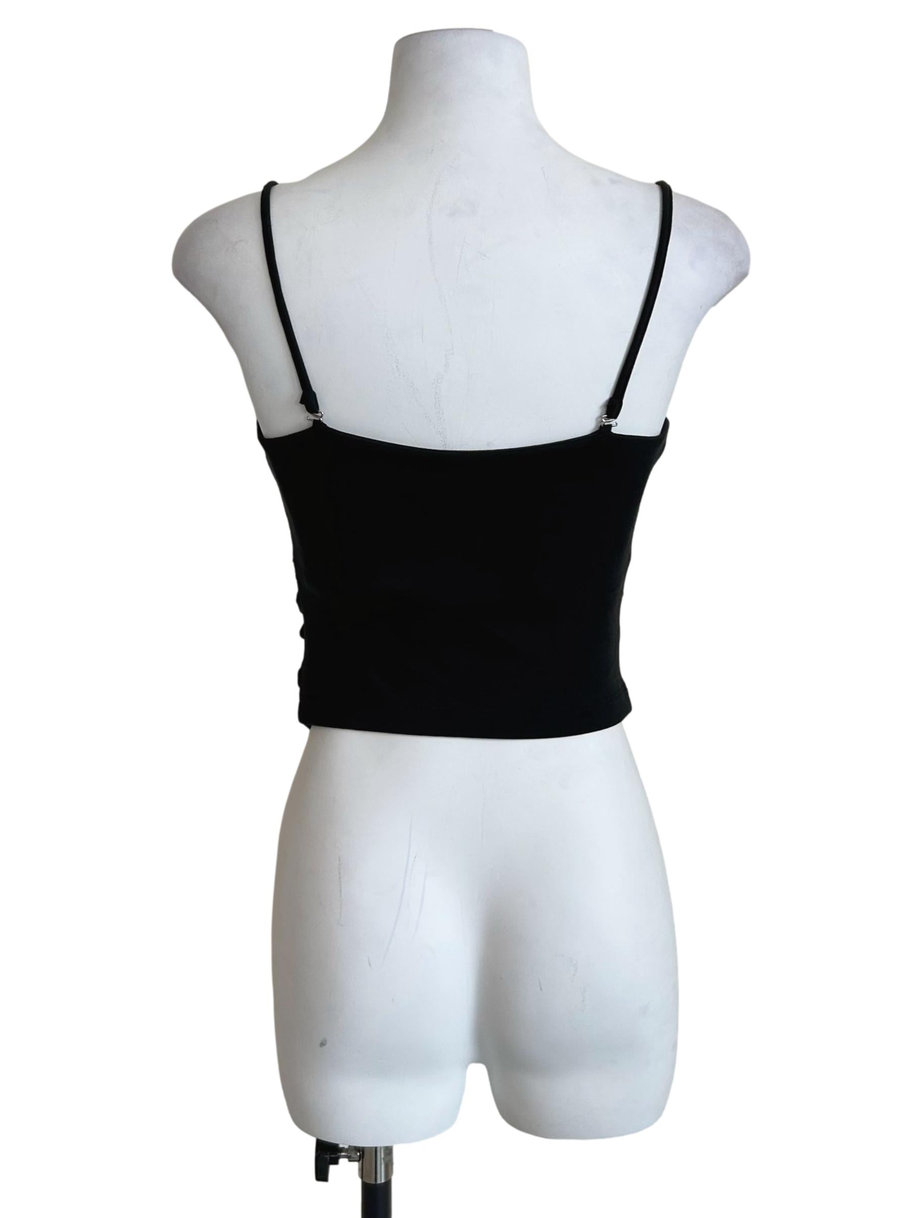 Black Simple Ruched Cami Top