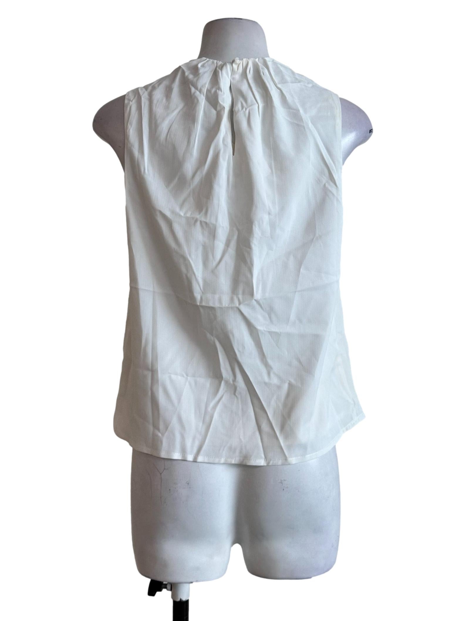 Daisy White Sleeveless Top