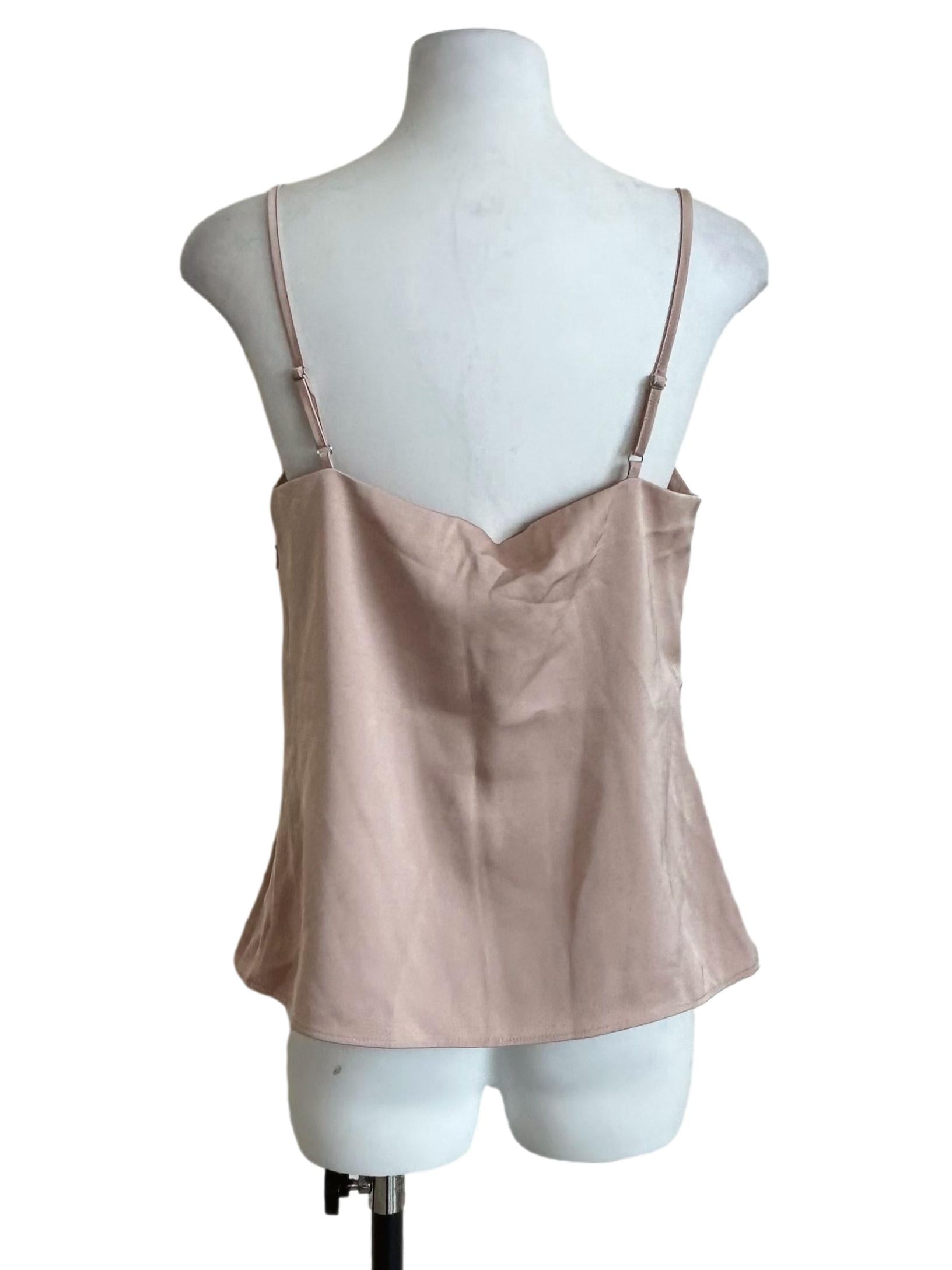 Rose Gold Satin Lace Trim Cami
