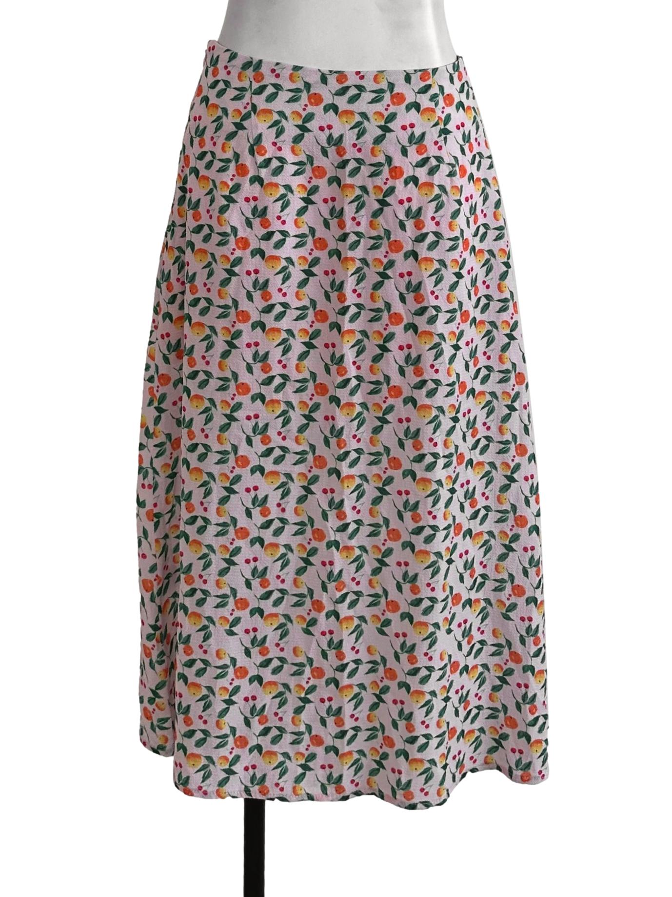 Pomelo Soft Pink Fruit Pattern Skirt | REFASH