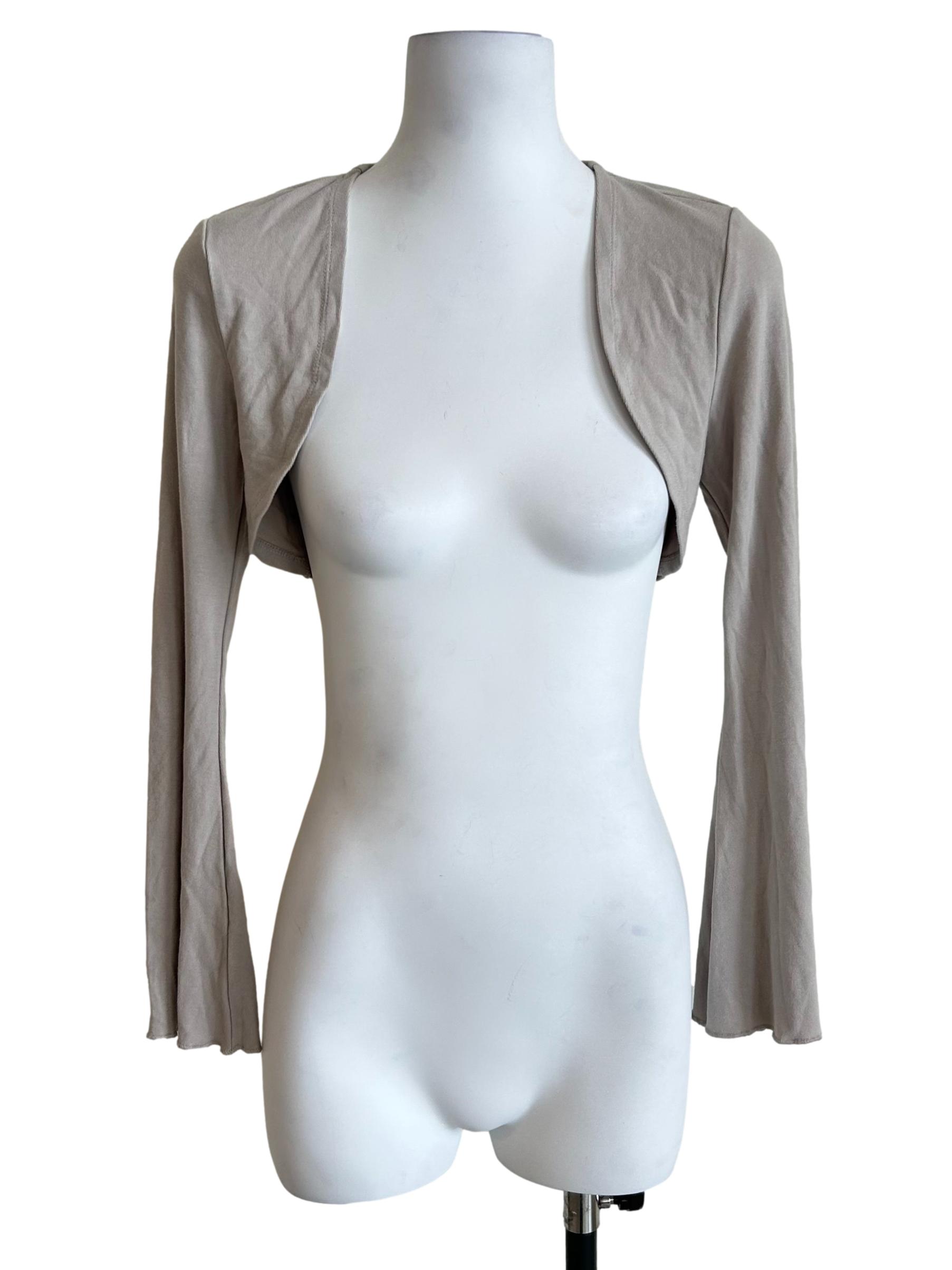Cloud Grey Open Front Cropped Bolero