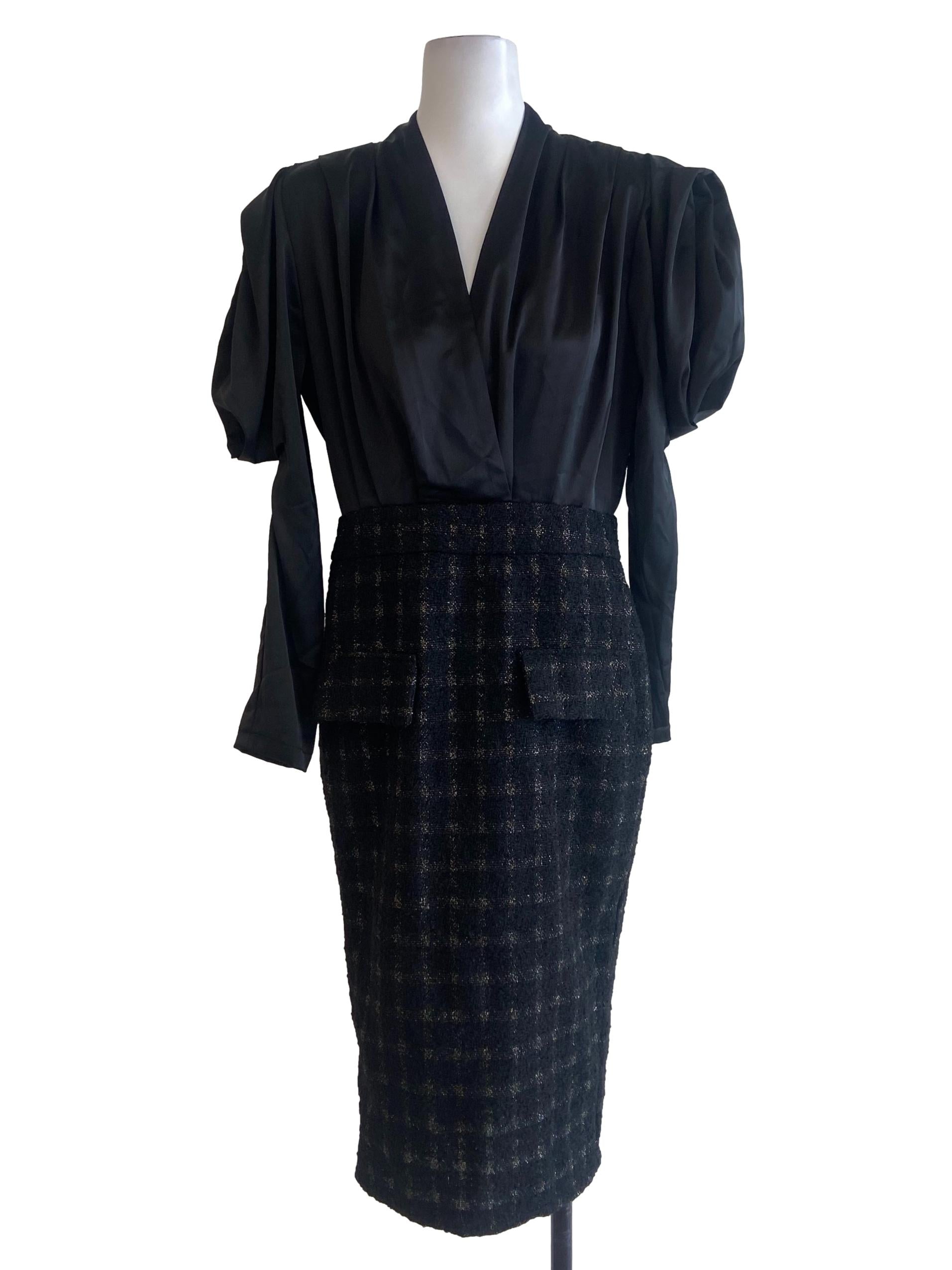 Black V Neck Shirt Dress