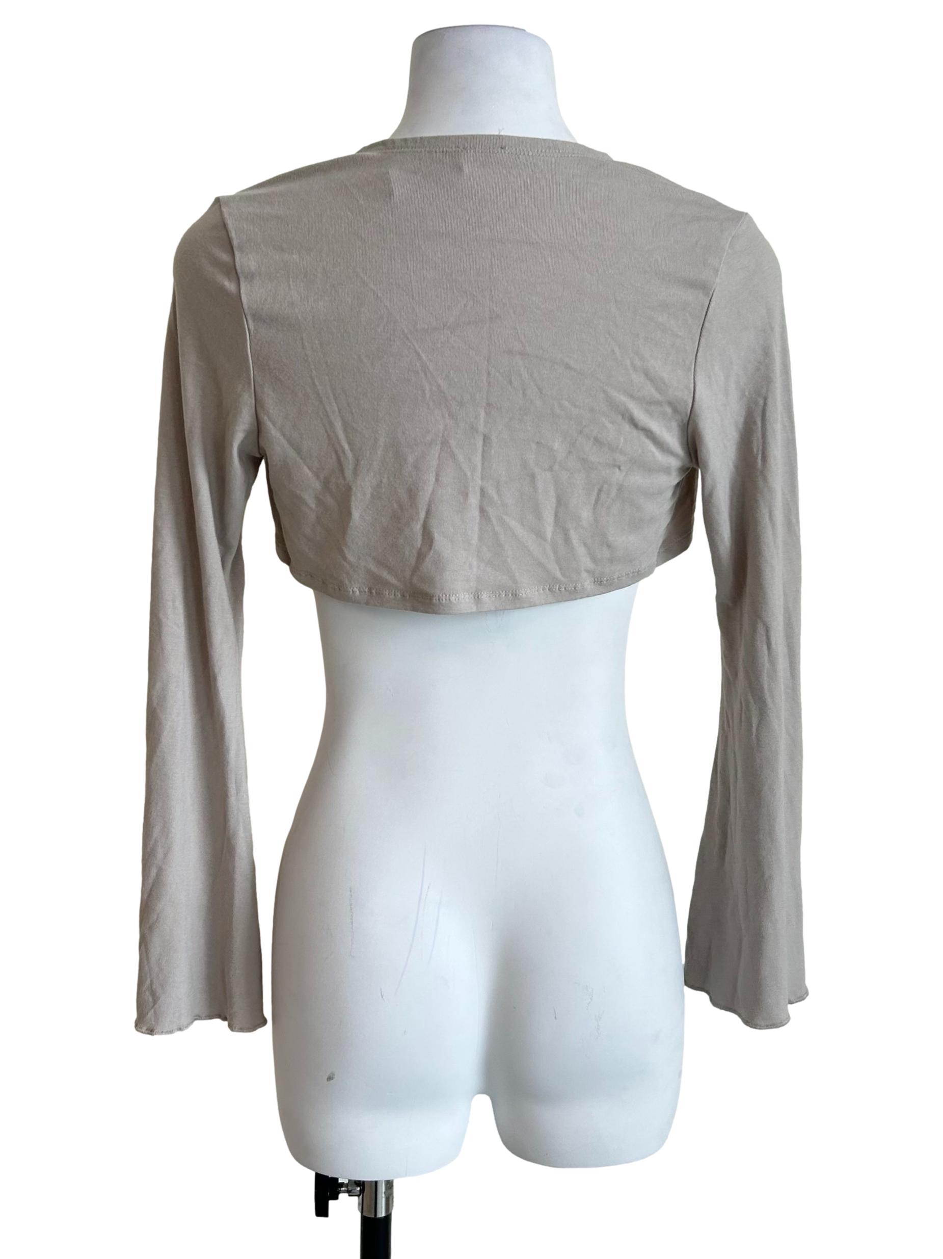Cloud Grey Open Front Cropped Bolero