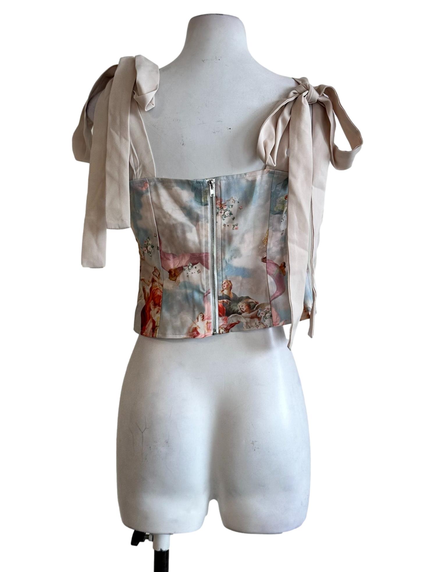 Egg Nog Beige Printed Sleeveless Top