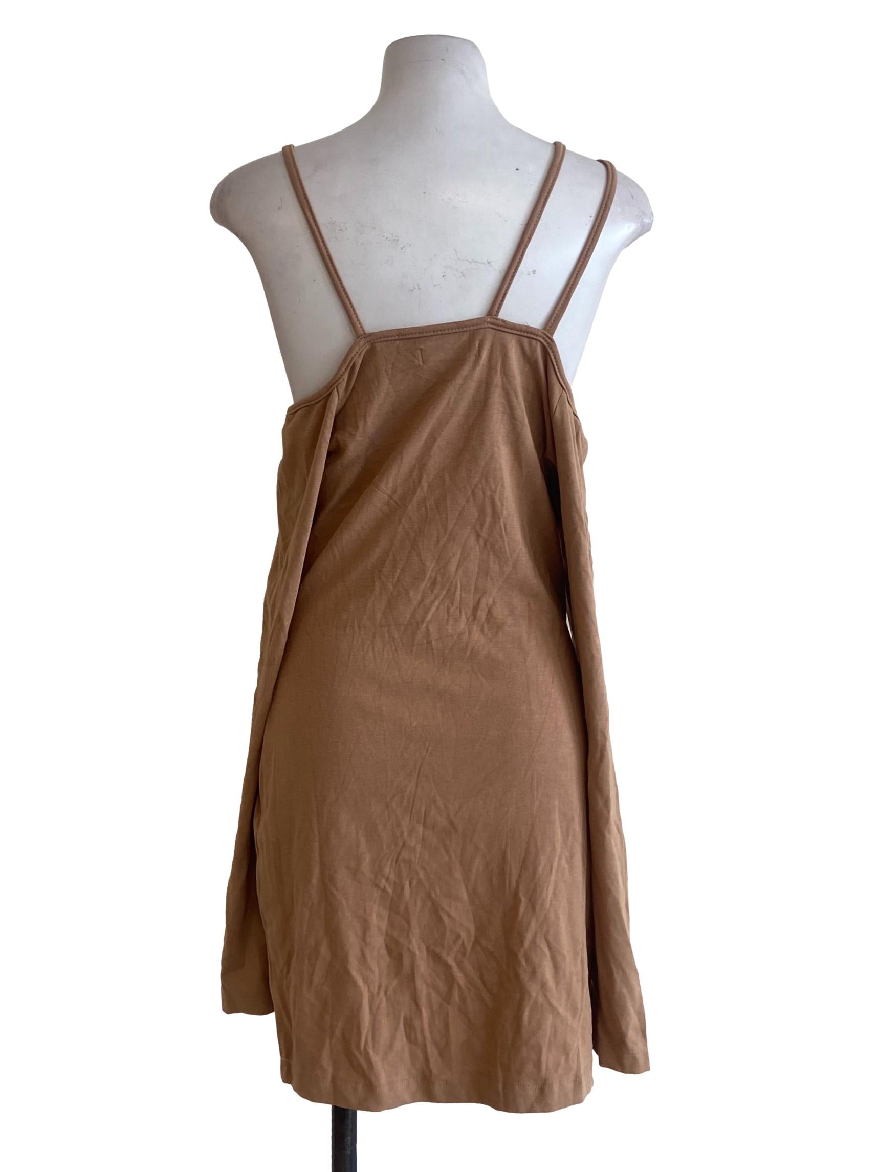 Tawny Brown Bodycon Drop Shoulder Dress