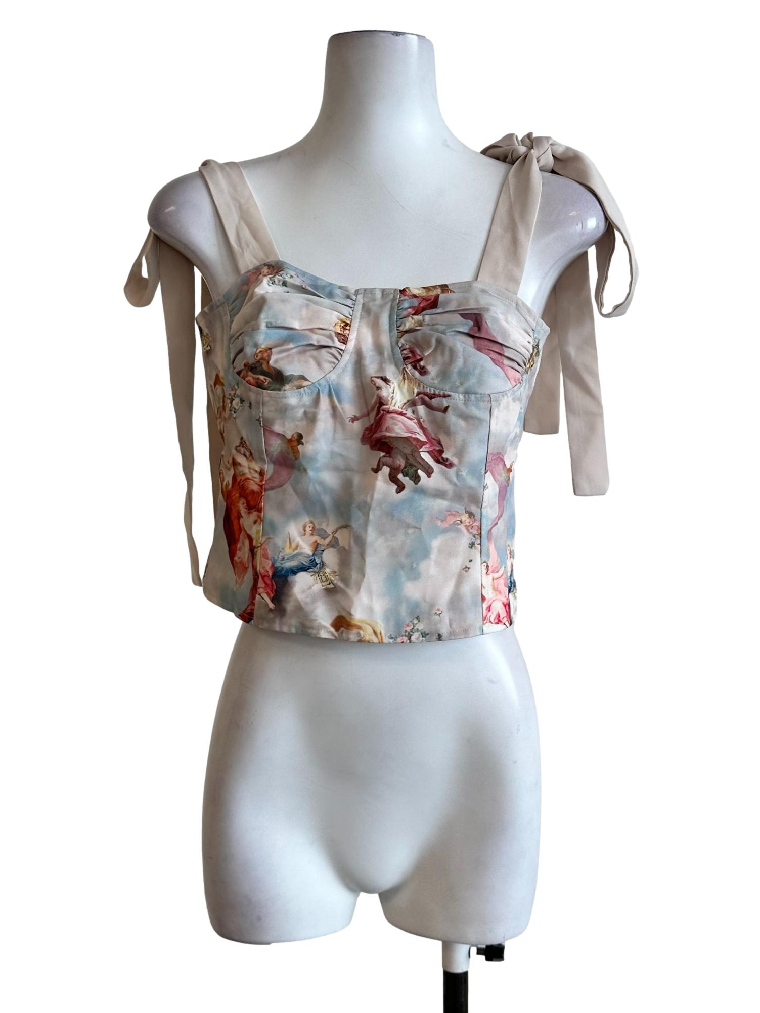 Egg Nog Beige Printed Sleeveless Top