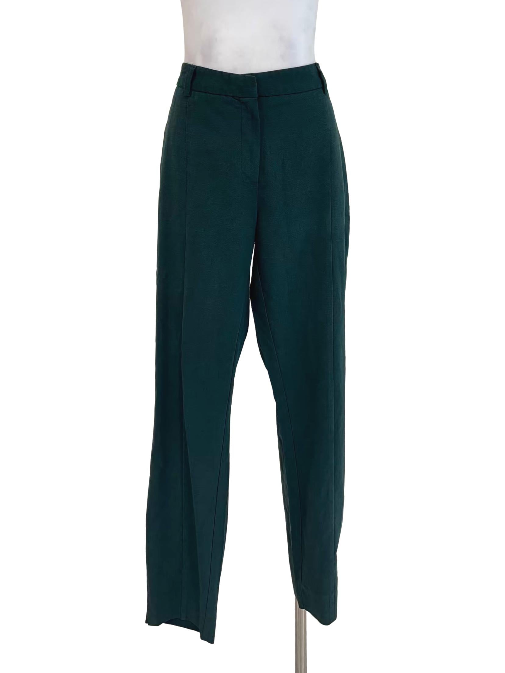 Forest Green Slim Fit Twill Pants