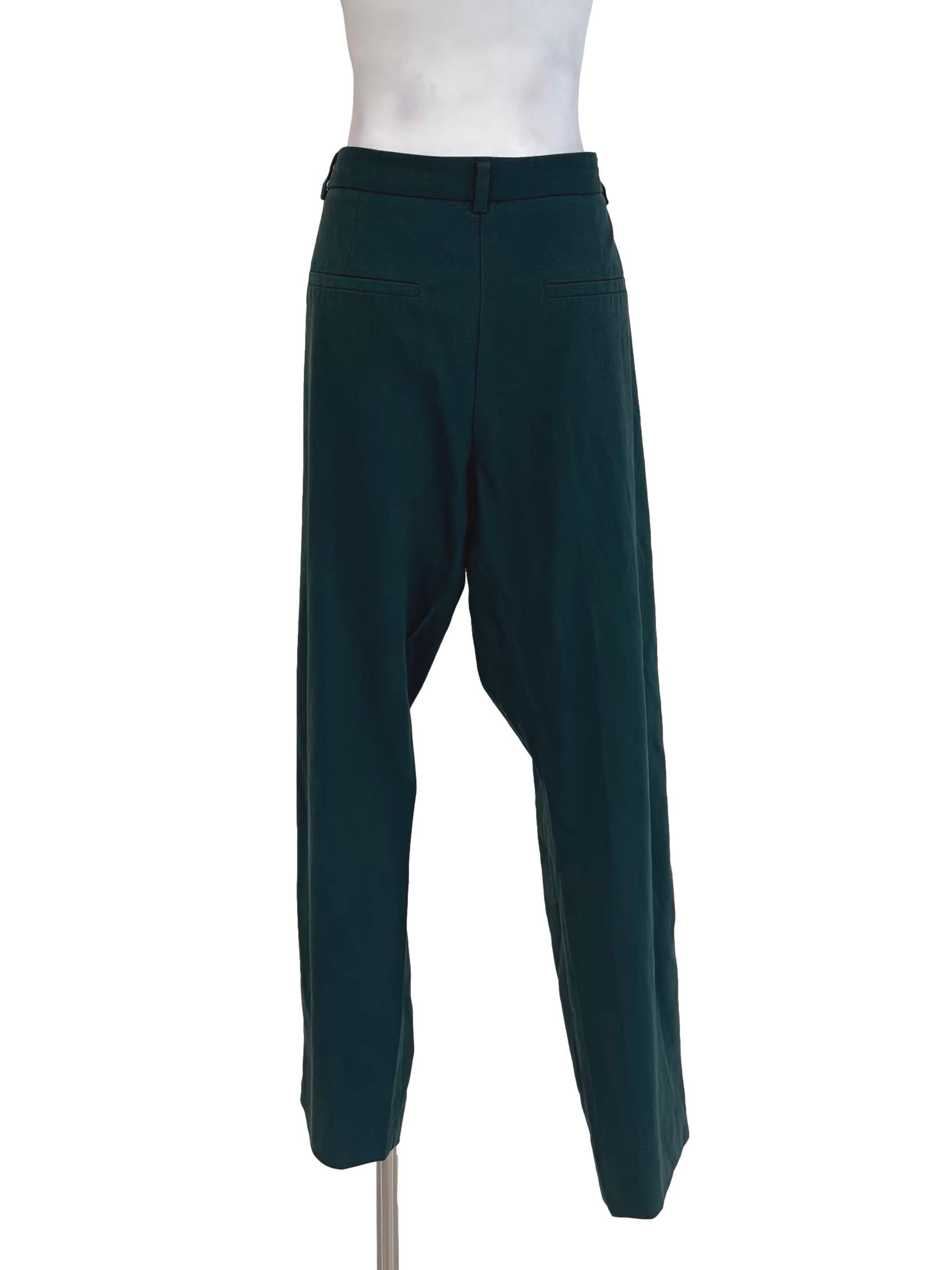 Forest Green Slim Fit Twill Pants