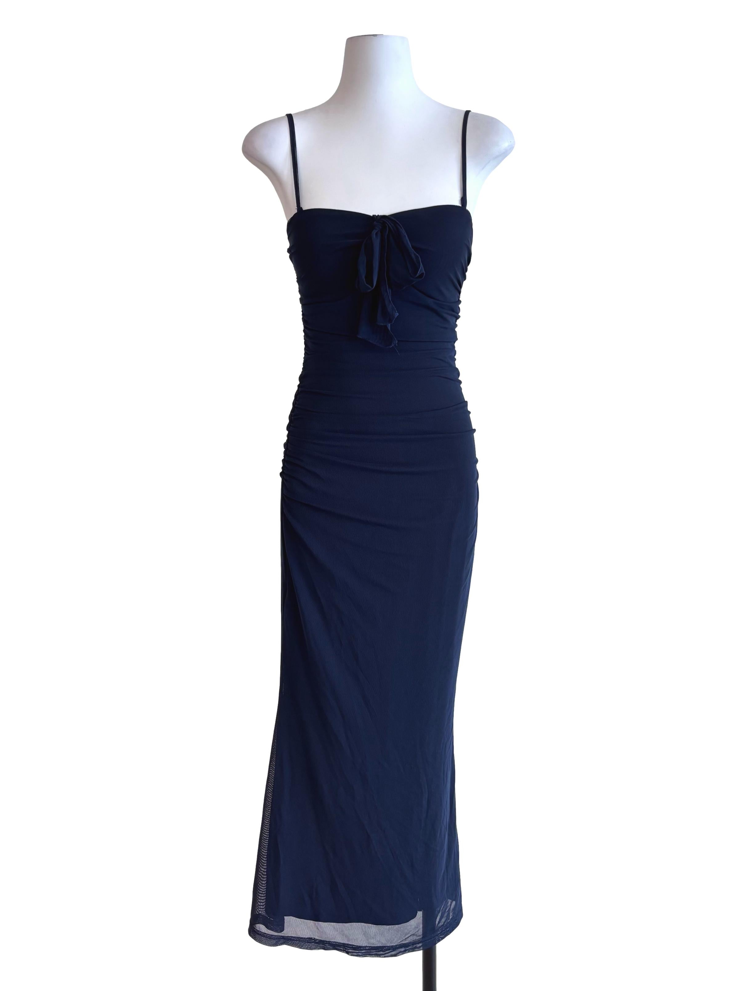 Midnight Blue Mesh Bodycon Dress