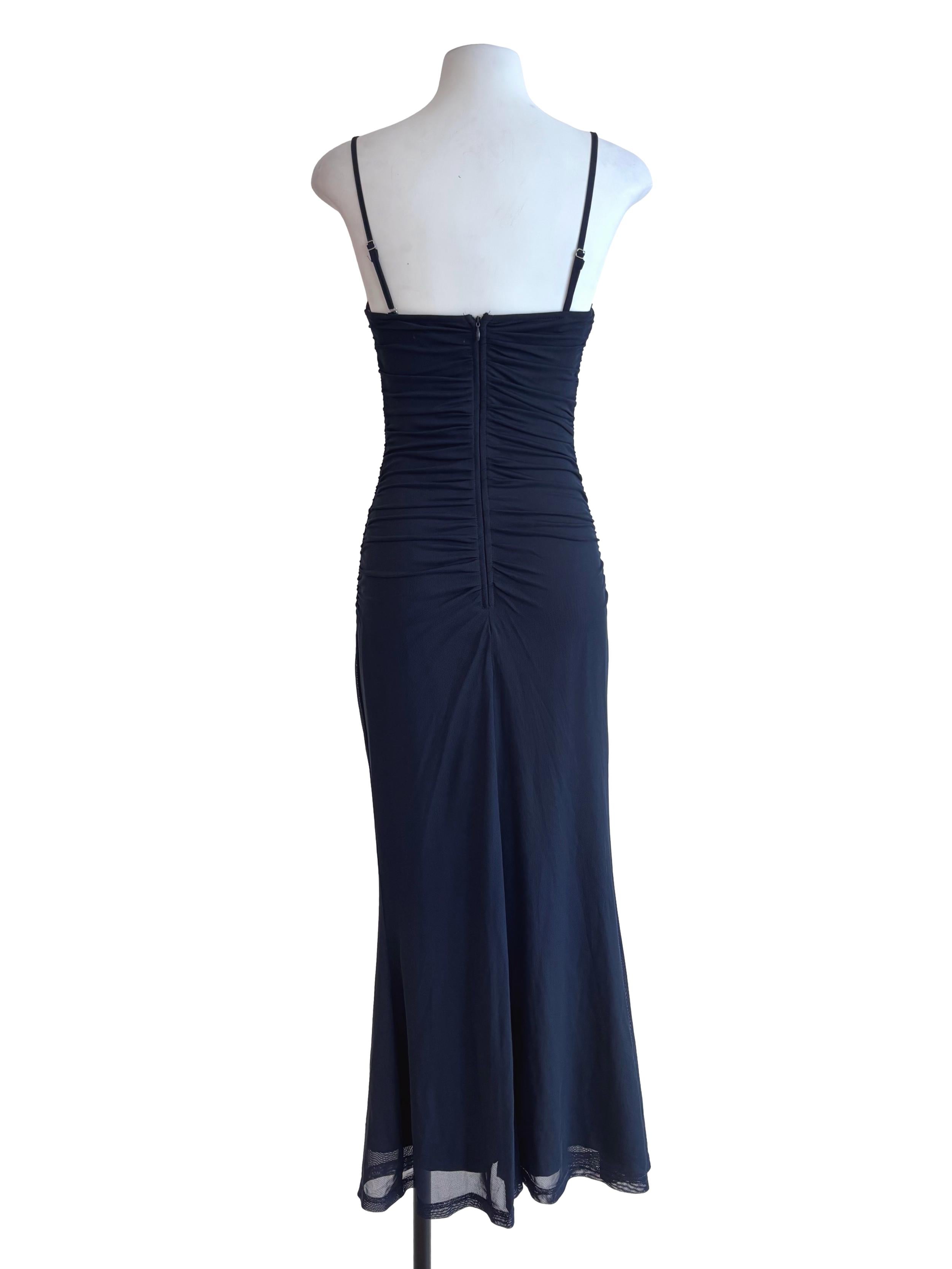 Midnight Blue Mesh Bodycon Dress