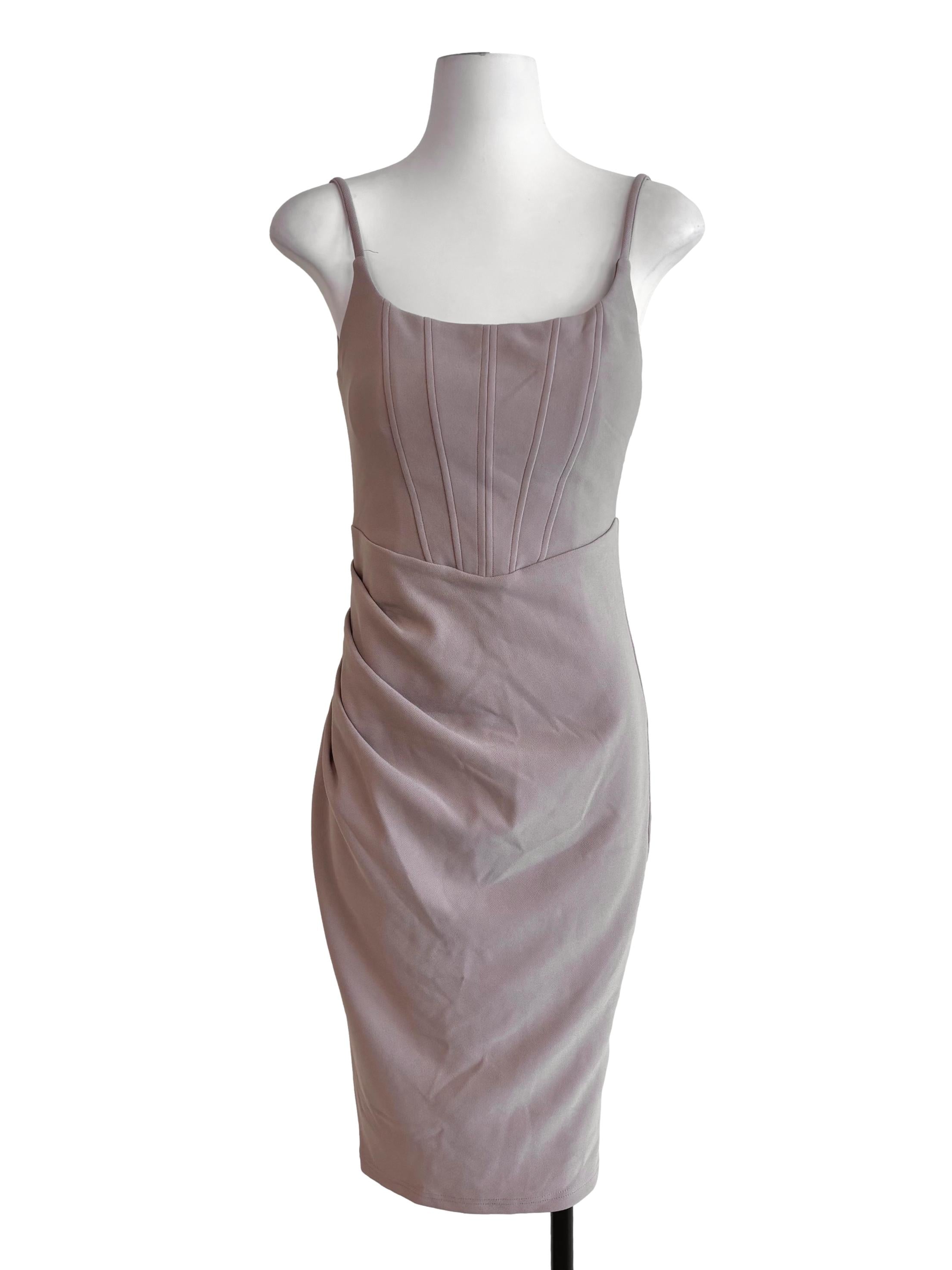 Brown Beige Panelled Dress