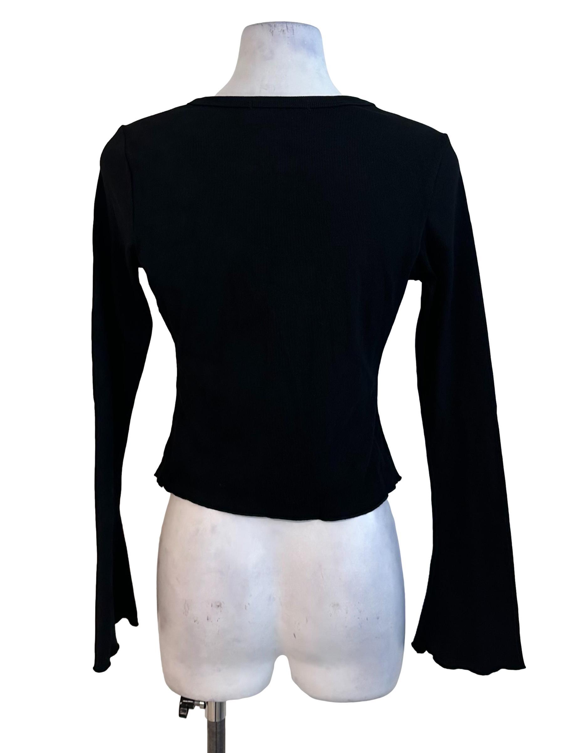 Raven Black Zipped V Top