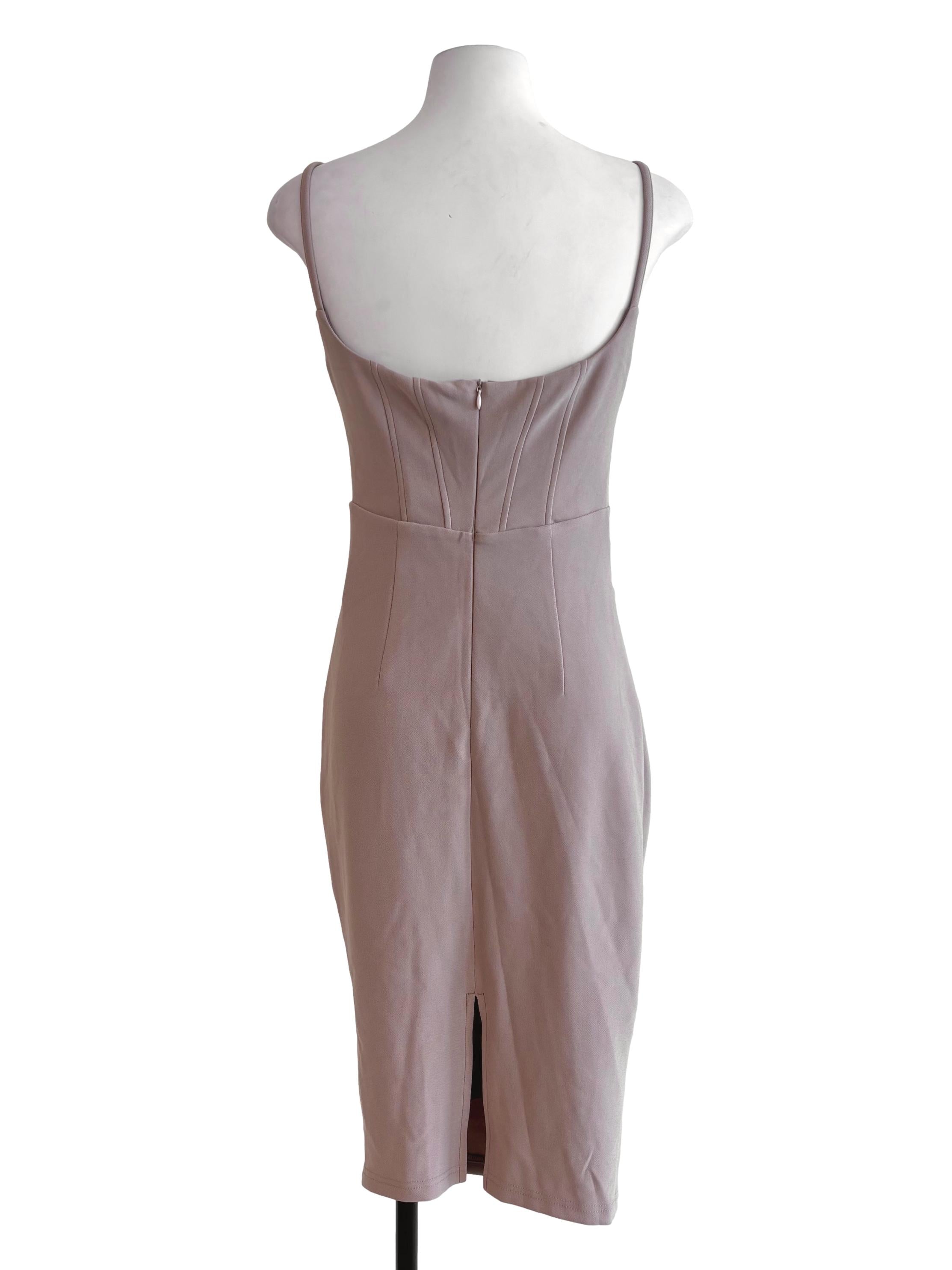 Brown Beige Panelled Dress