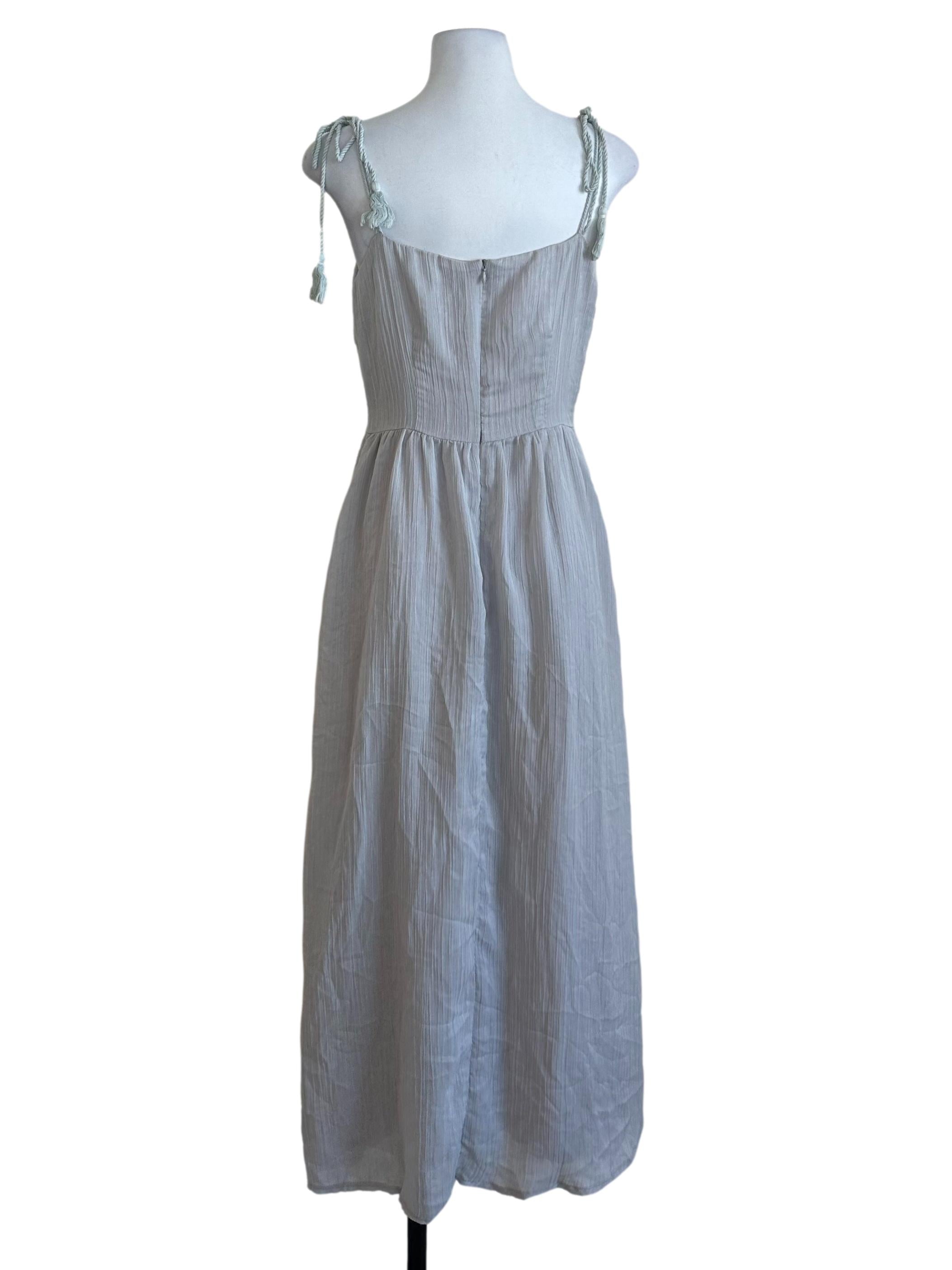 Cloudy Grey Pleated Ruffle Dress TTT