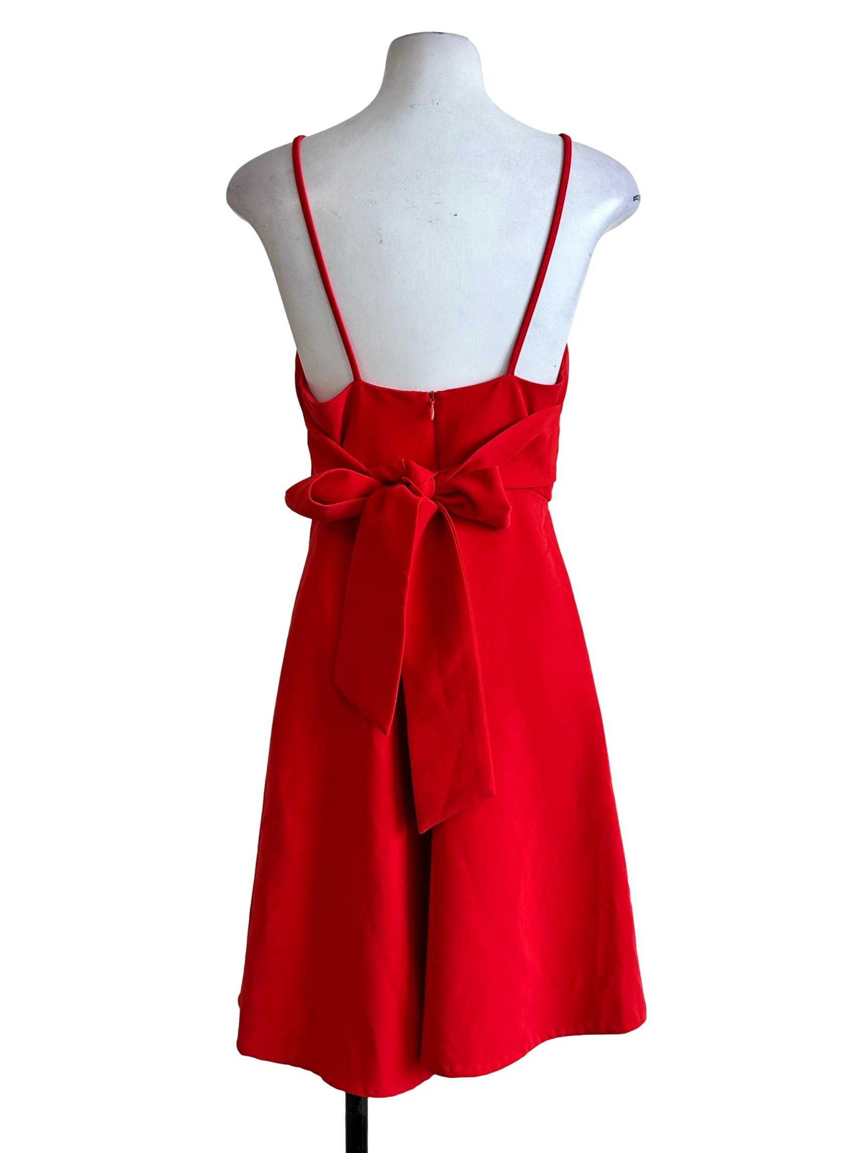 Red Padded A-Line Dress