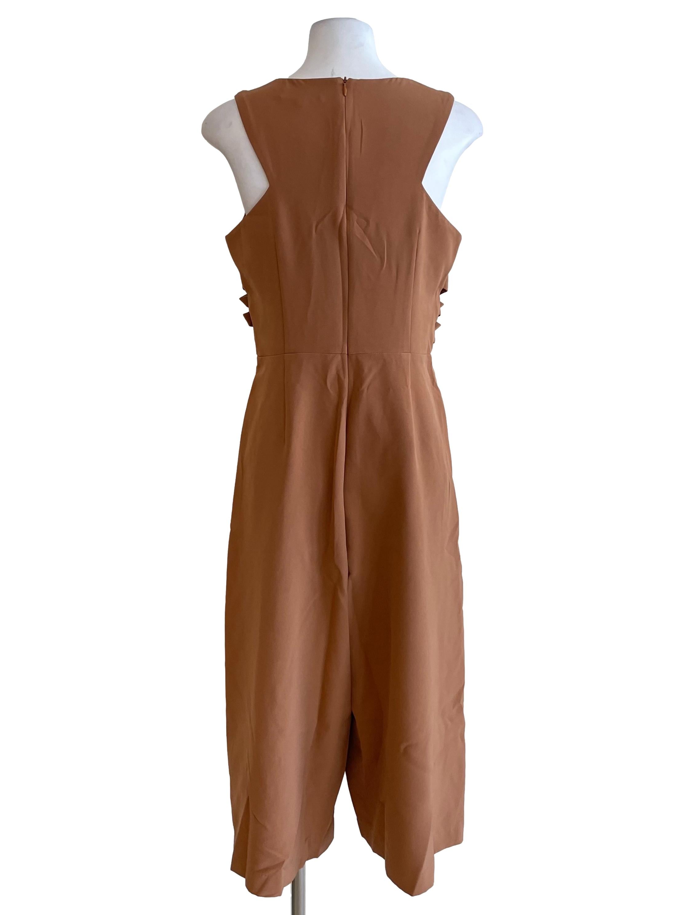 Tawny Buckled Sleeveless Jumpsuit