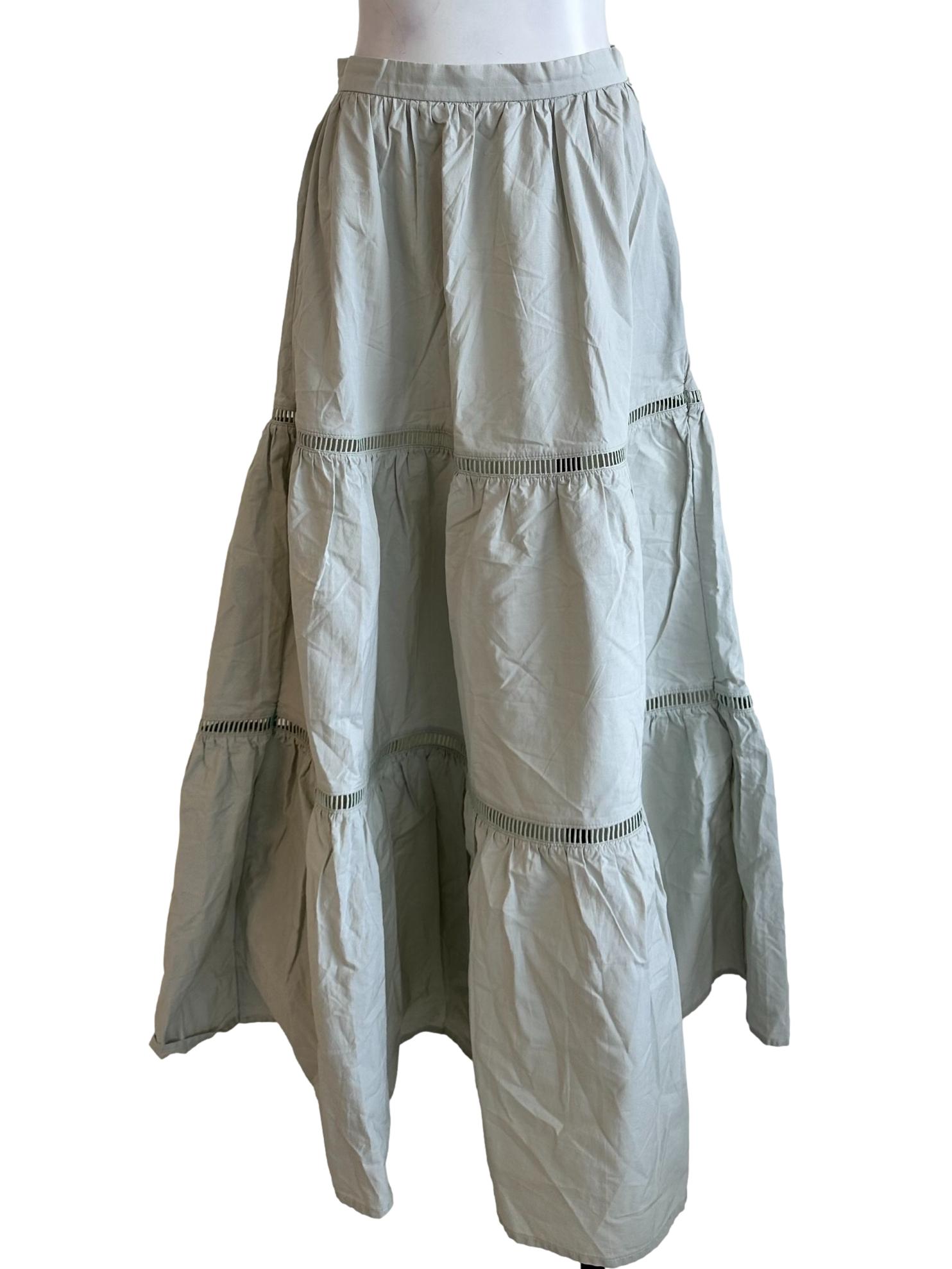 Mint Green Embroidered Skirt