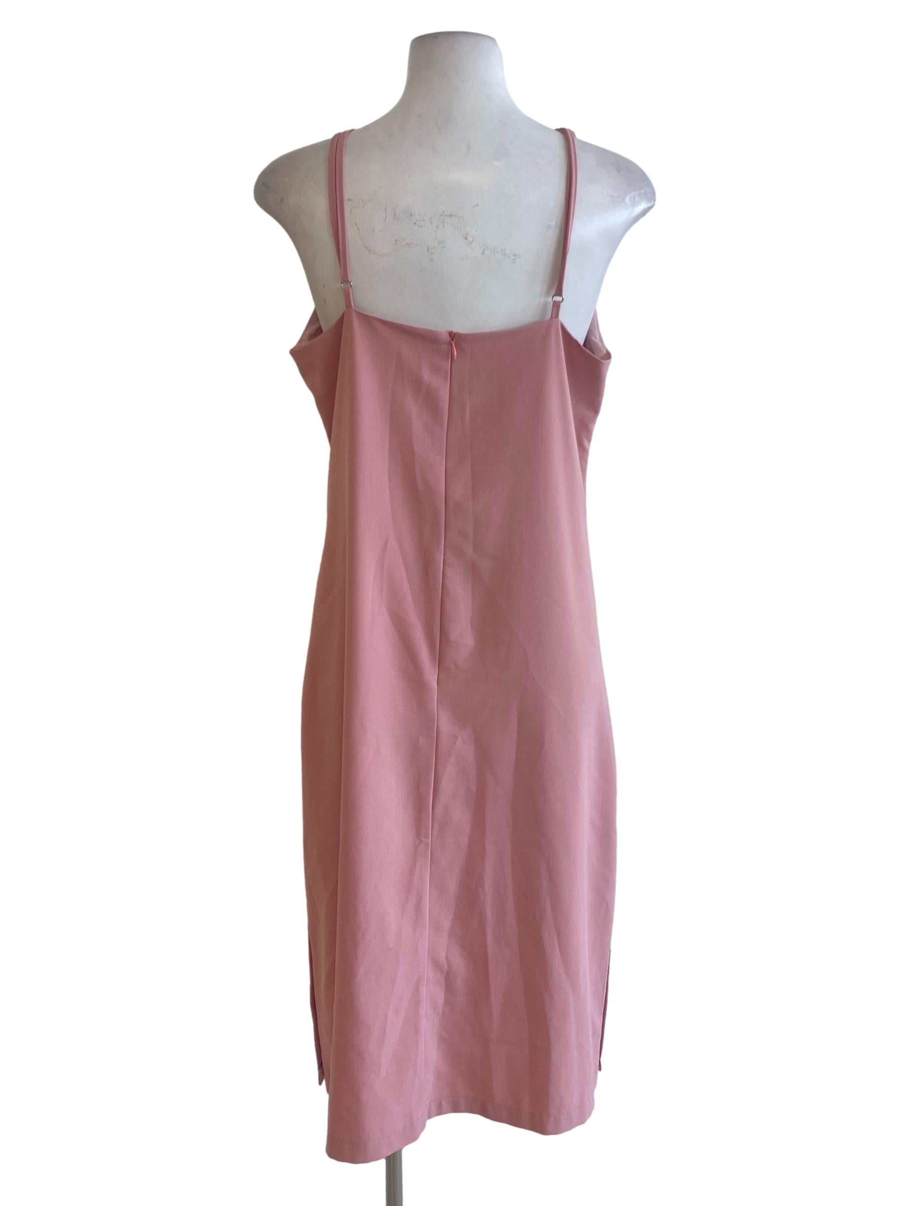 Pink Rose Halter Neck Button Side Dress