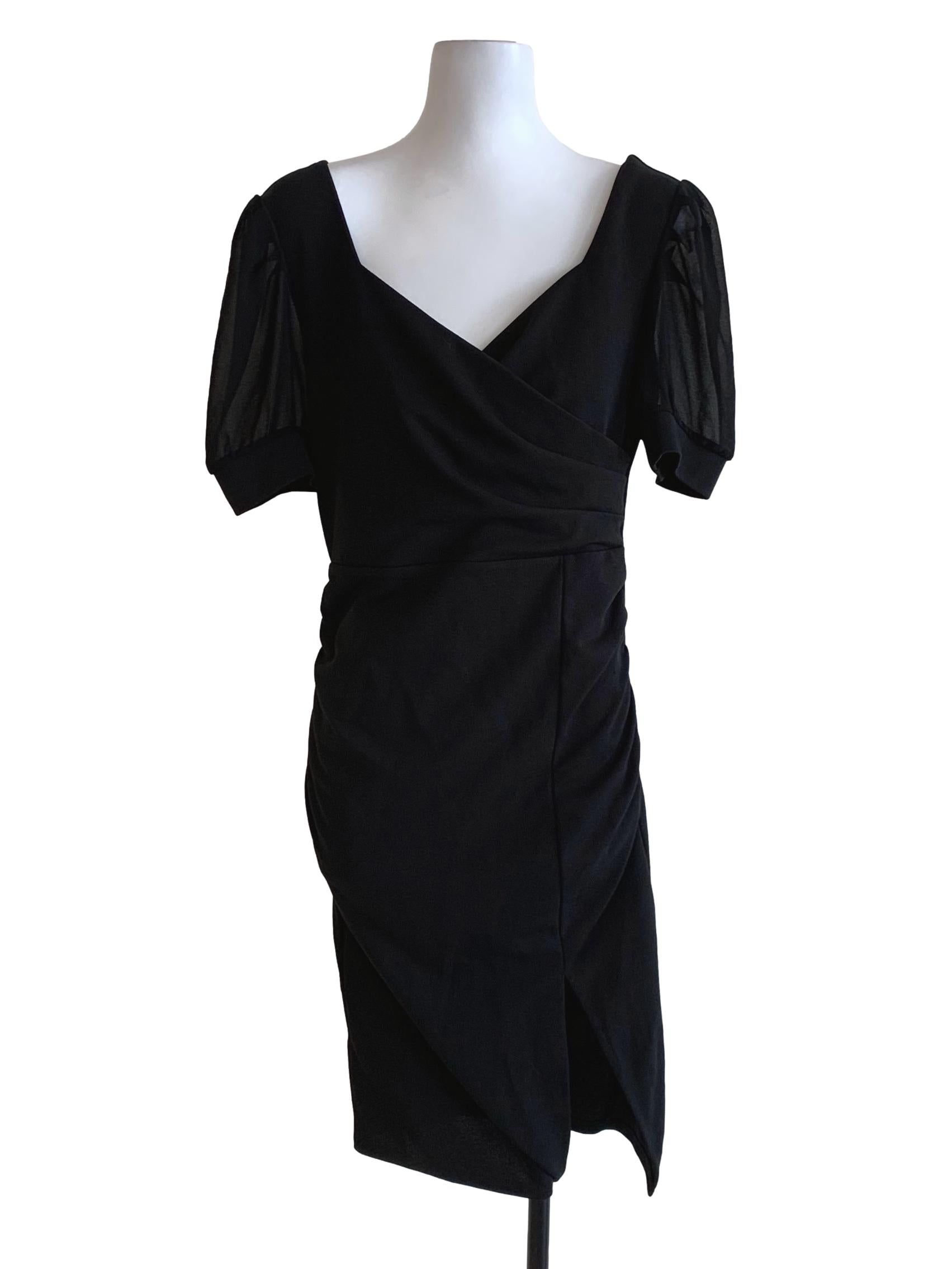 Black V-Neckline Empire Dress