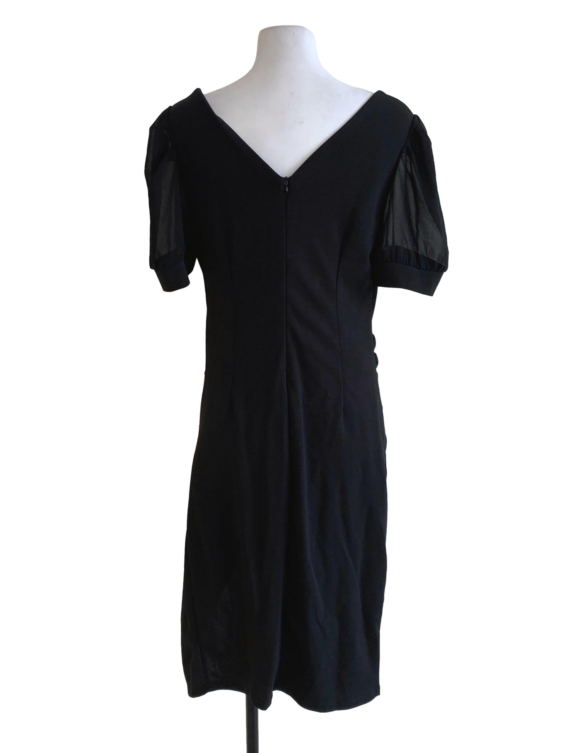 Black V-Neckline Empire Dress