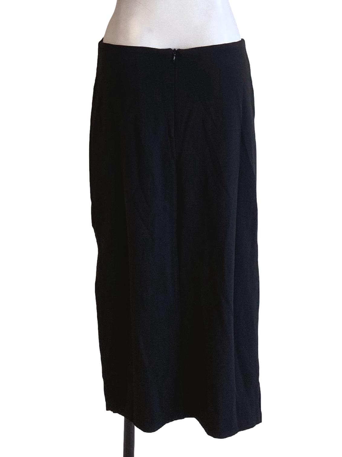 Ebony Black Zip Up Wrap Tube Skirt