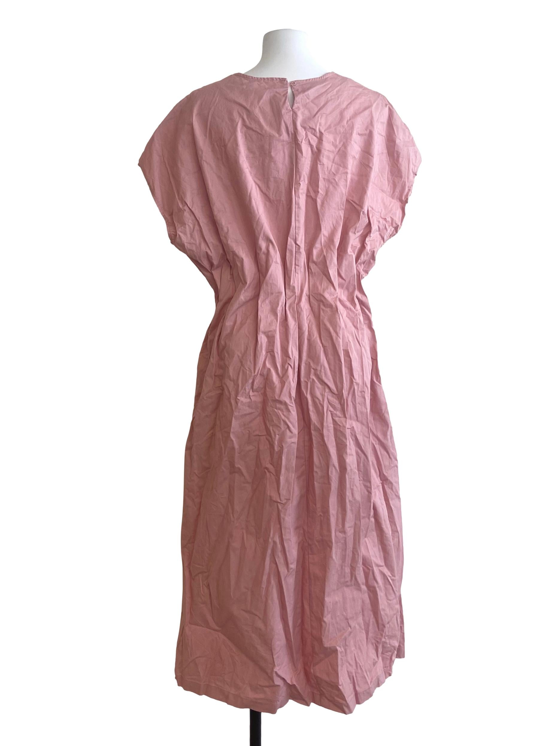 Rose Pink Batwing Sleeve A-Line Dress