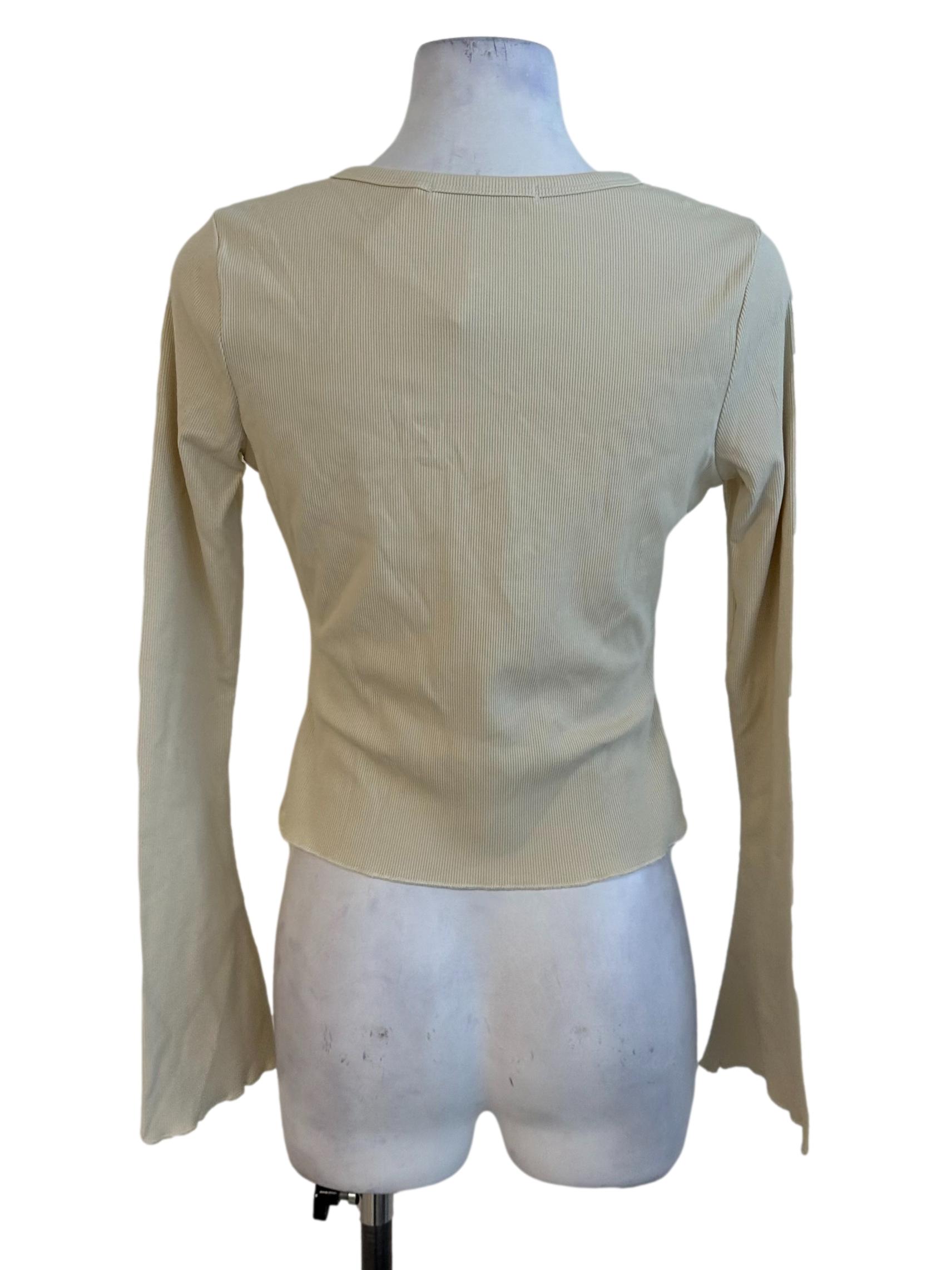 Dusty Yellow Zipped V Top