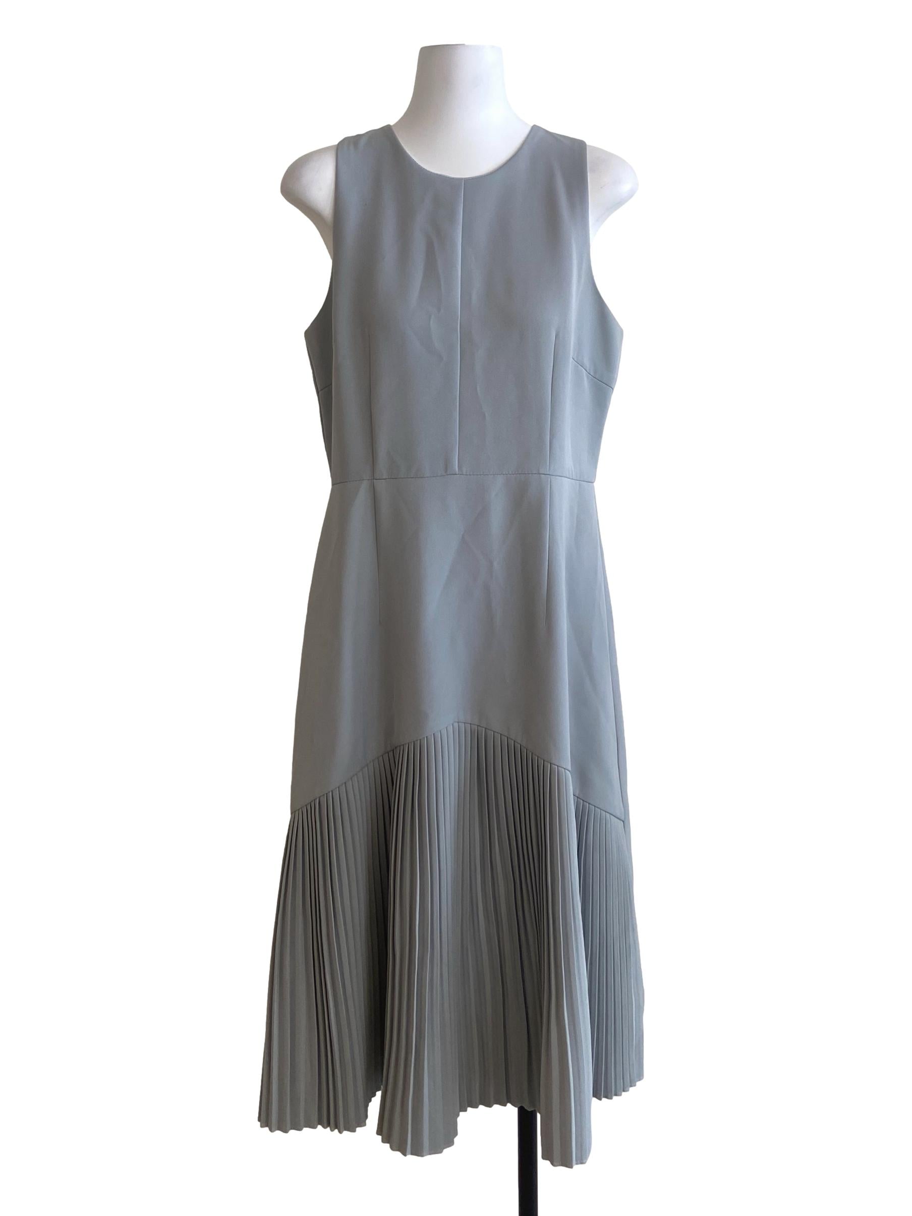 Mint Green Herringbone Accordion Dress