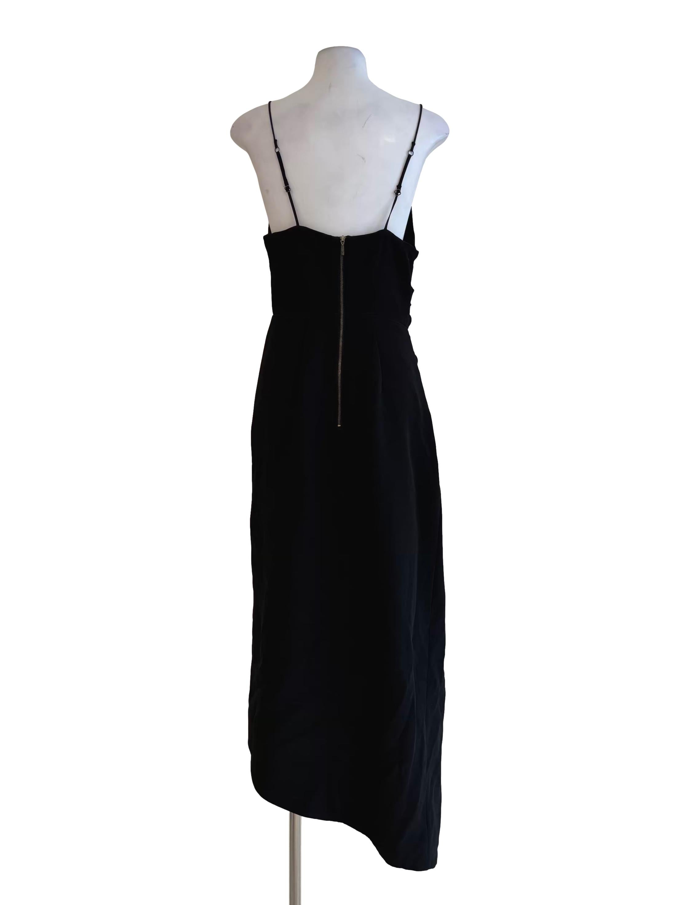 Rich Black Spaghetti Strap Bodycon Dress