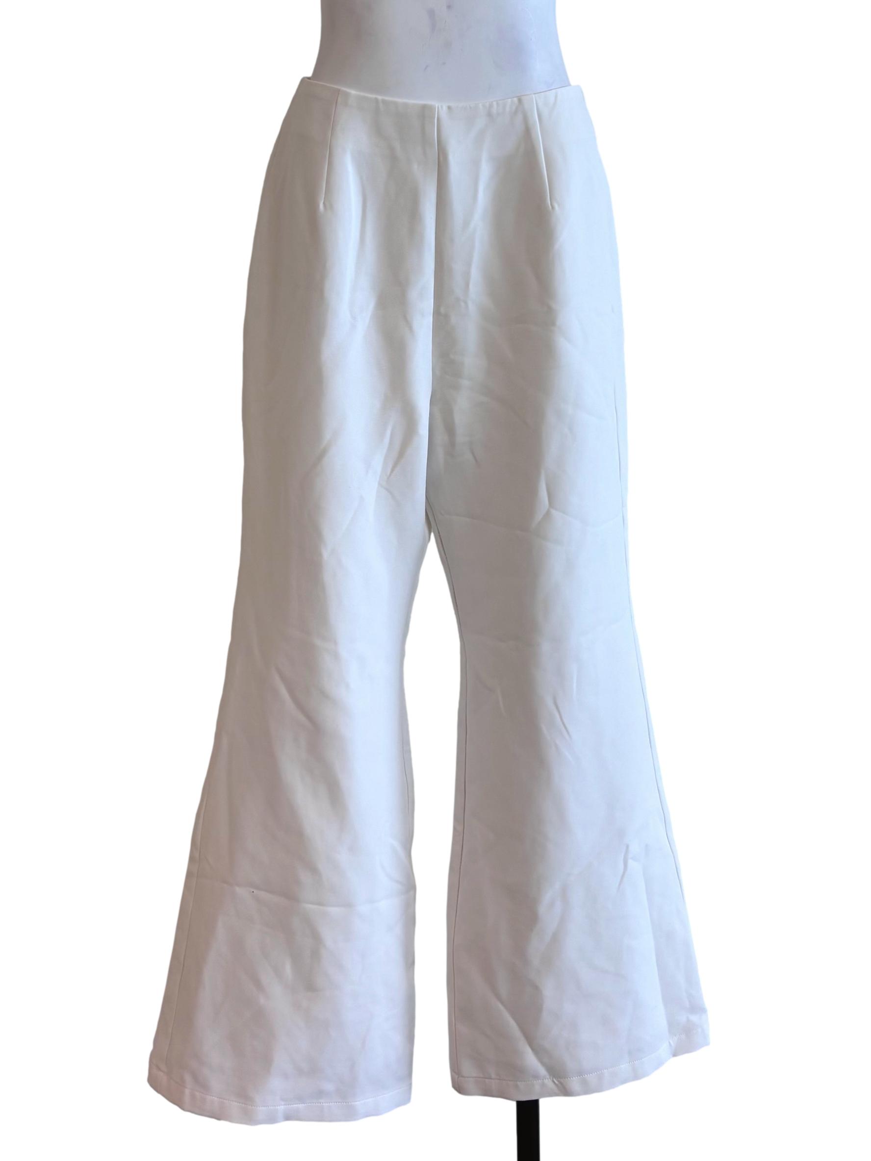 White Wide Flare Pants