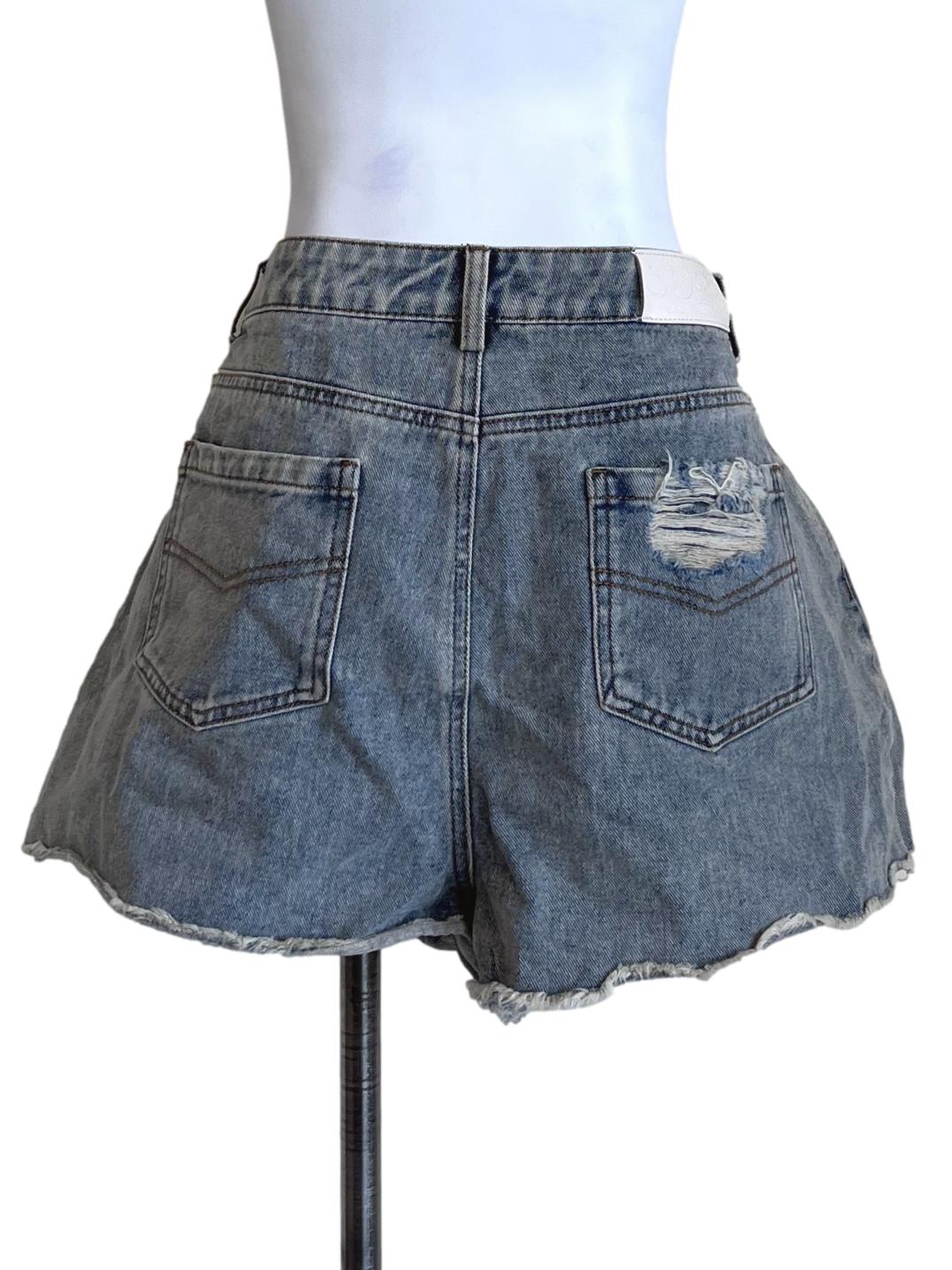 Stone Blue Short Jeans